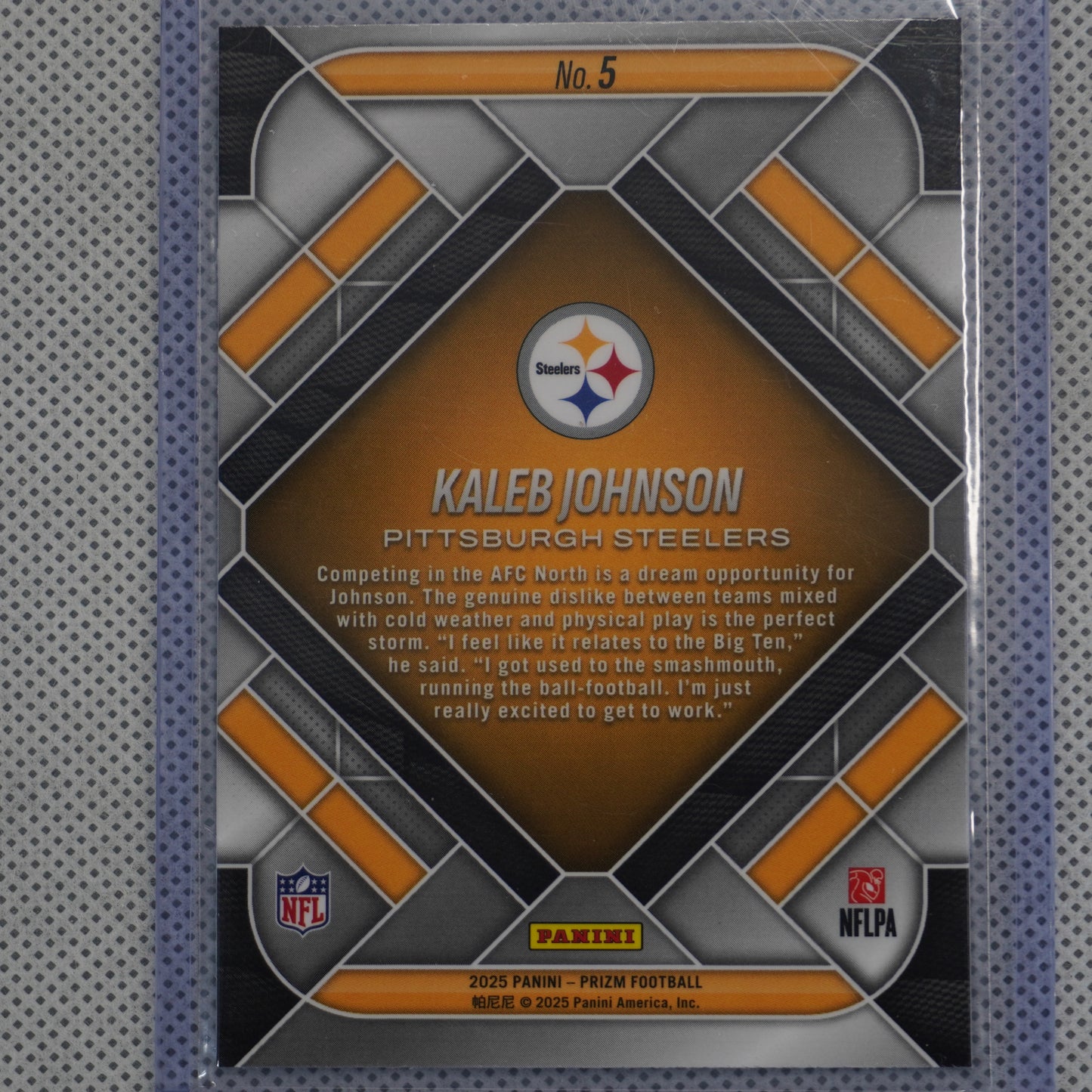 2025 Panini Prizm #5 Kaleb Johnson Emergent Pittsburgh Steelers