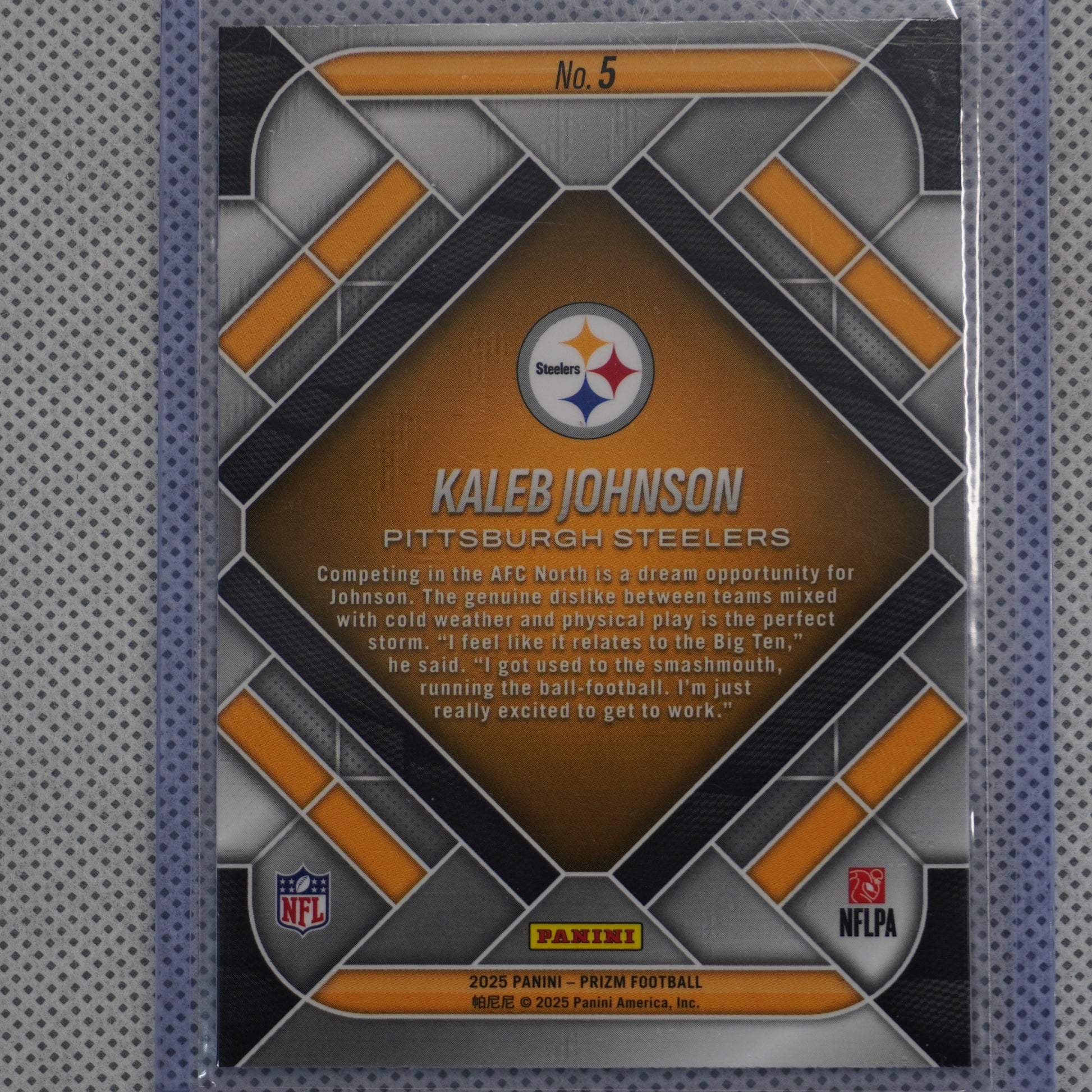 2025 Panini Prizm #5 Kaleb Johnson Emergent Pittsburgh Steelers