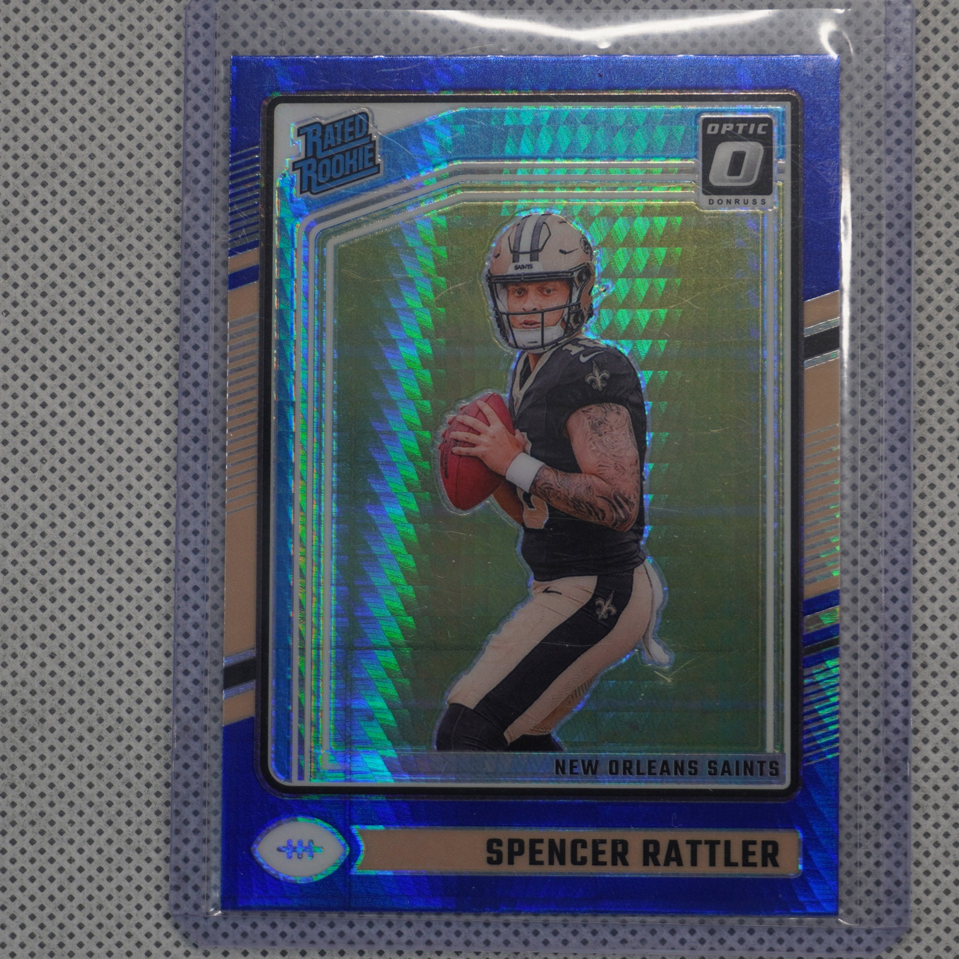2024 Donruss Optic #289 Spencer Rattler Blue Hyper New Orleans Saints