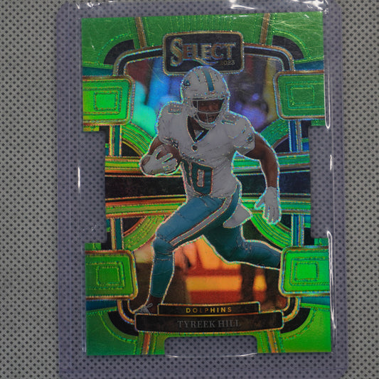 2023 Panini Select #62 Tyreek Hill Neon Green Prizms Die Cuts #/599 Miami Dolphins SN