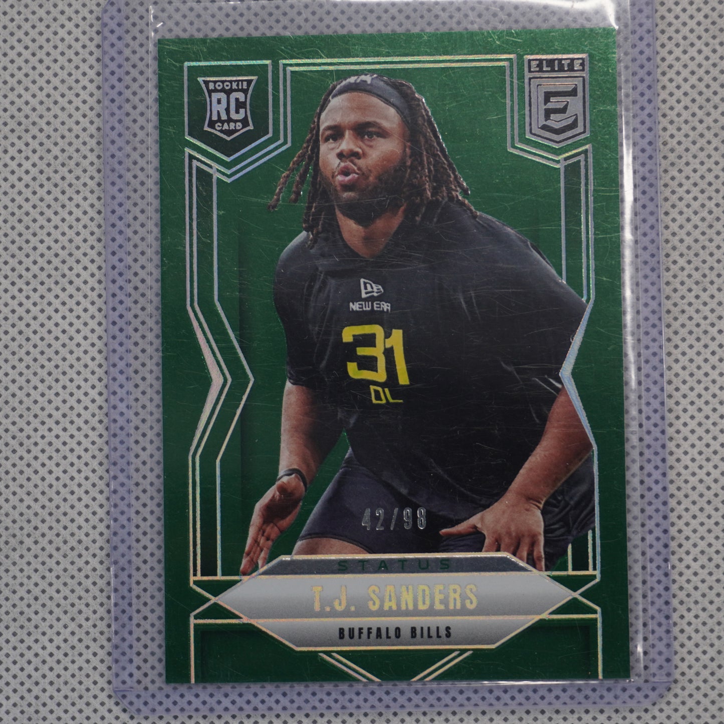 2025 Donruss Elite #188 T.J. Sanders Status #/98 Buffalo Bills SN,RC