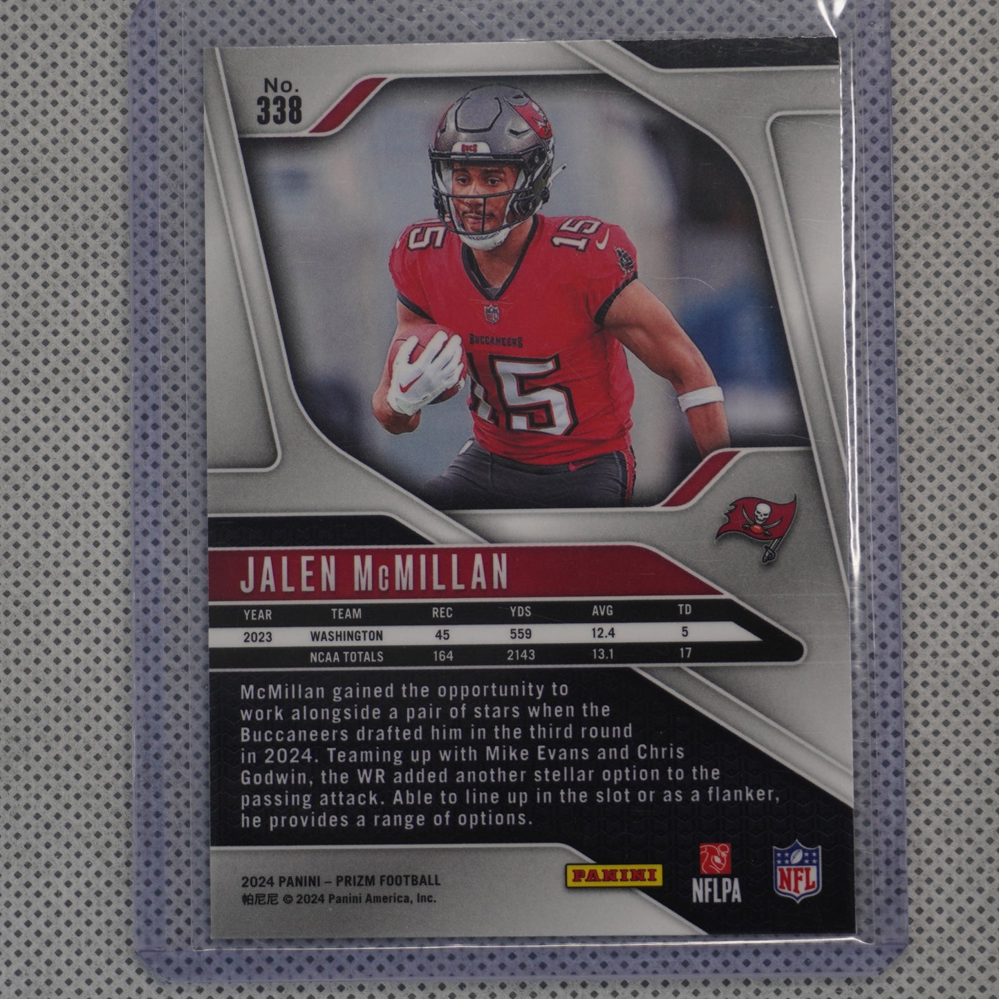 2024 Panini Prizm #338 Jalen McMillan Tampa Bay Buccaneers RC