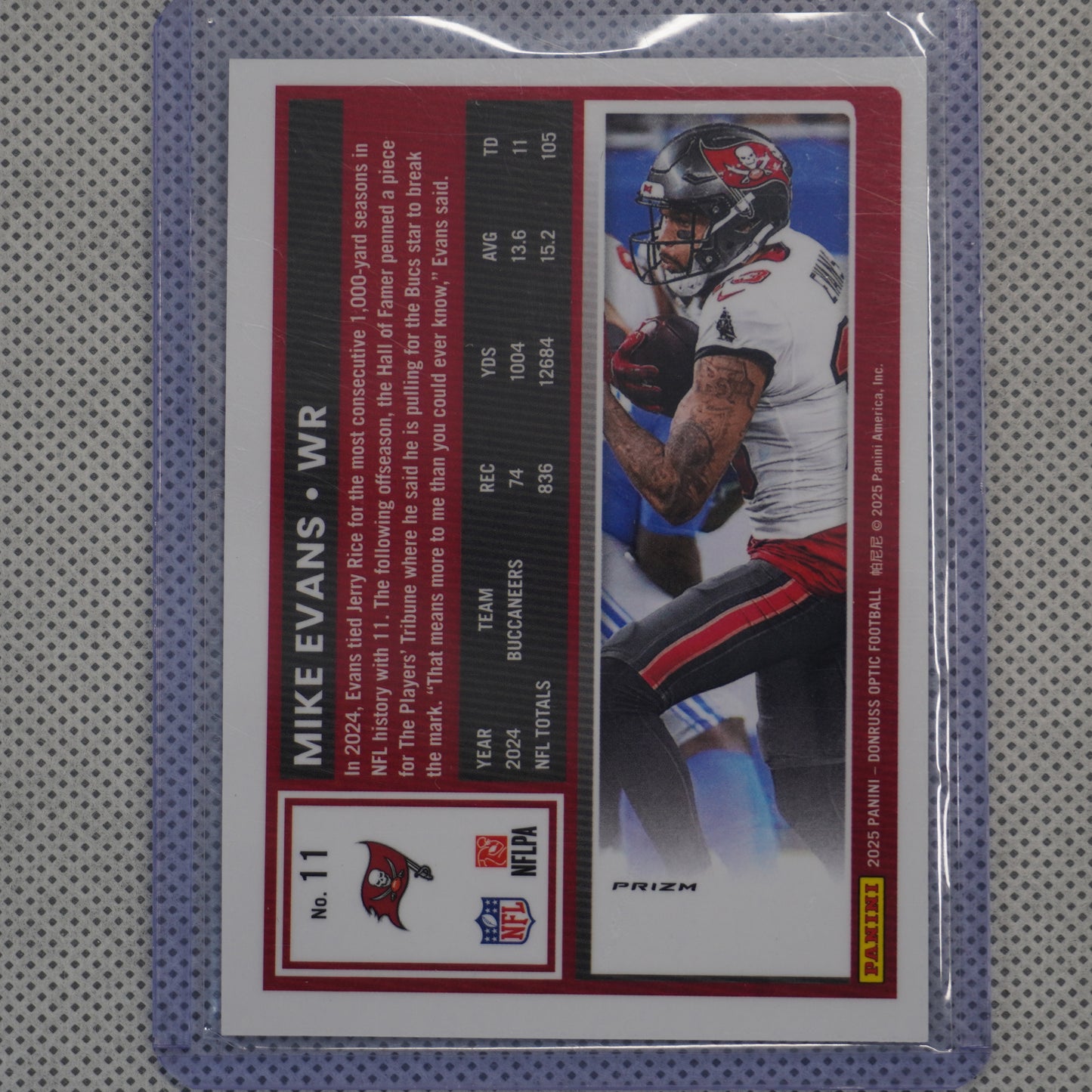 2025 Donruss Optic #11 Mike Evans Holo Tampa Bay Buccaneers