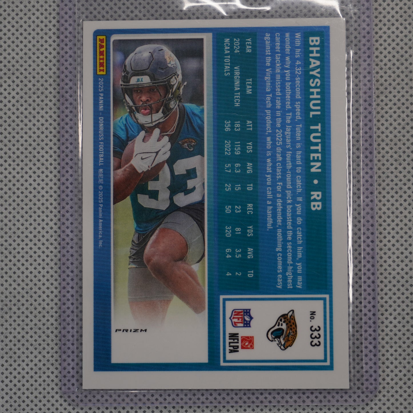 2025 Donruss #333 Bhayshul Tuten Optic Rated Rookies Preview Red Wave Jacksonville Jaguars RC