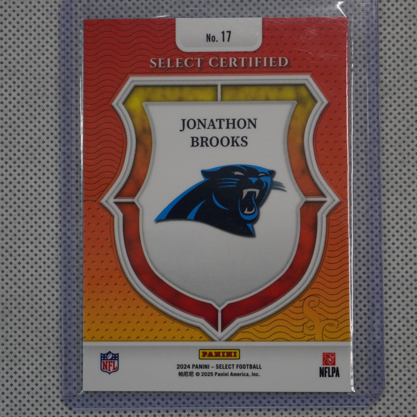 2024 Panini Select #17 Jonathon Brooks Select Certified Rookies Carolina Panthers