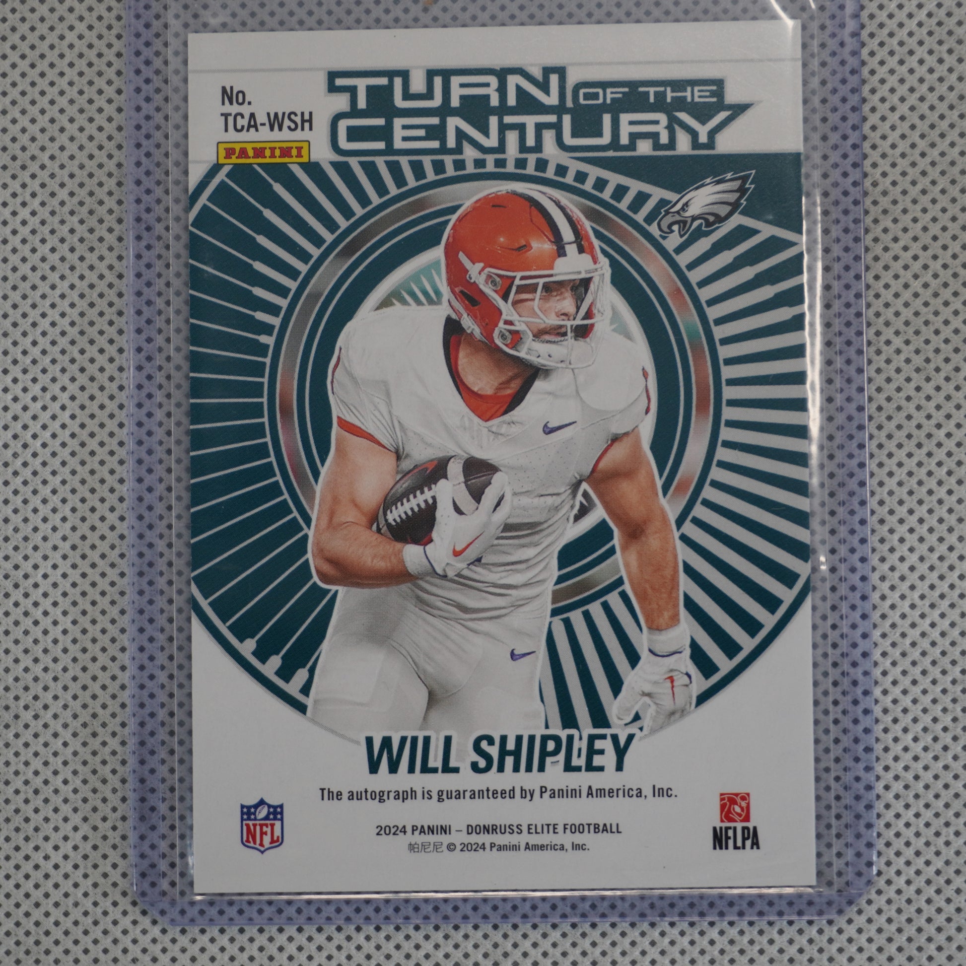 2024 Donruss Elite #TCA-WSH Will Shipley Turn of the Century Autographs #/499 Philadelphia Eagles SN,AU