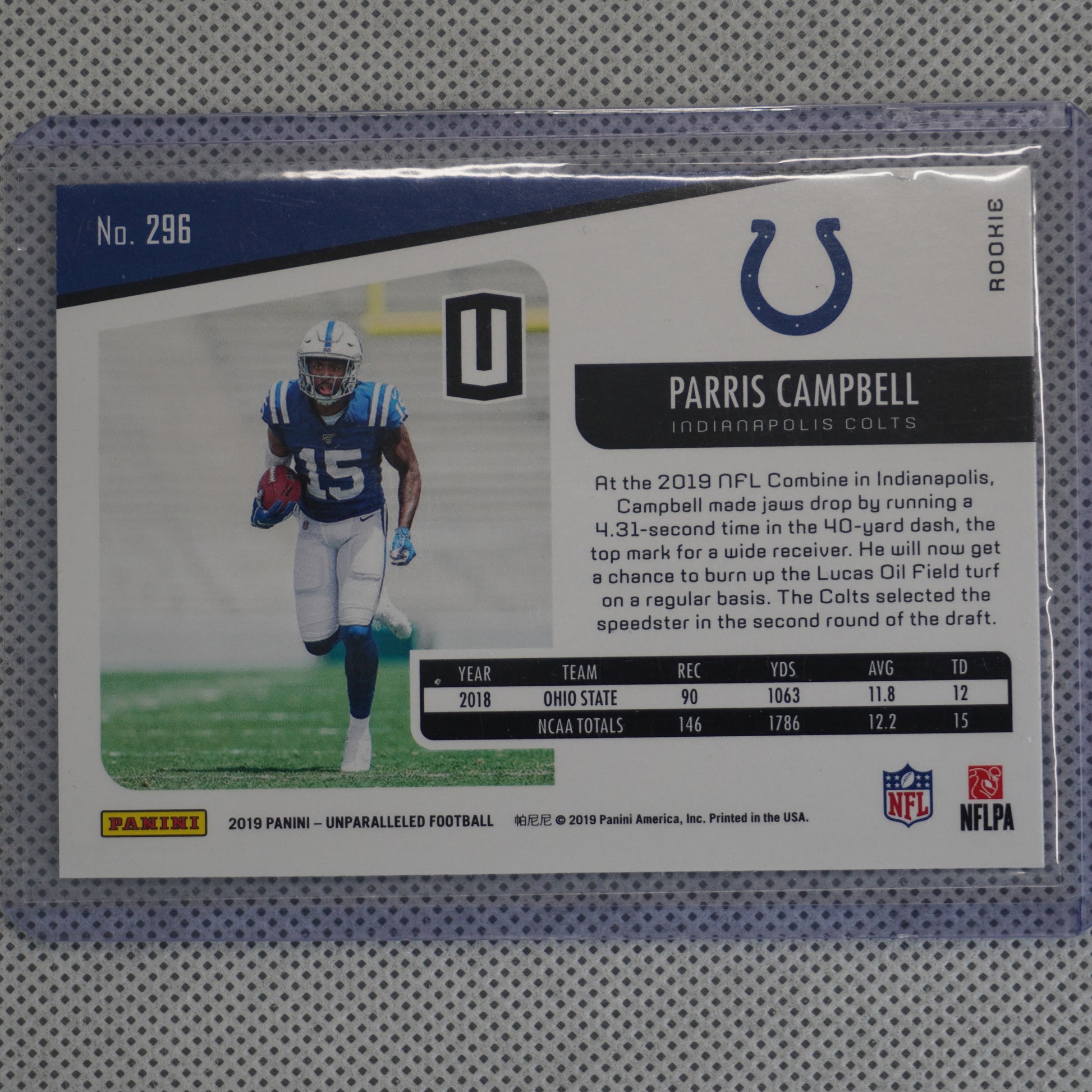 2019 Panini Unparalleled #296 Parris Campbell Indianapolis Colts RC