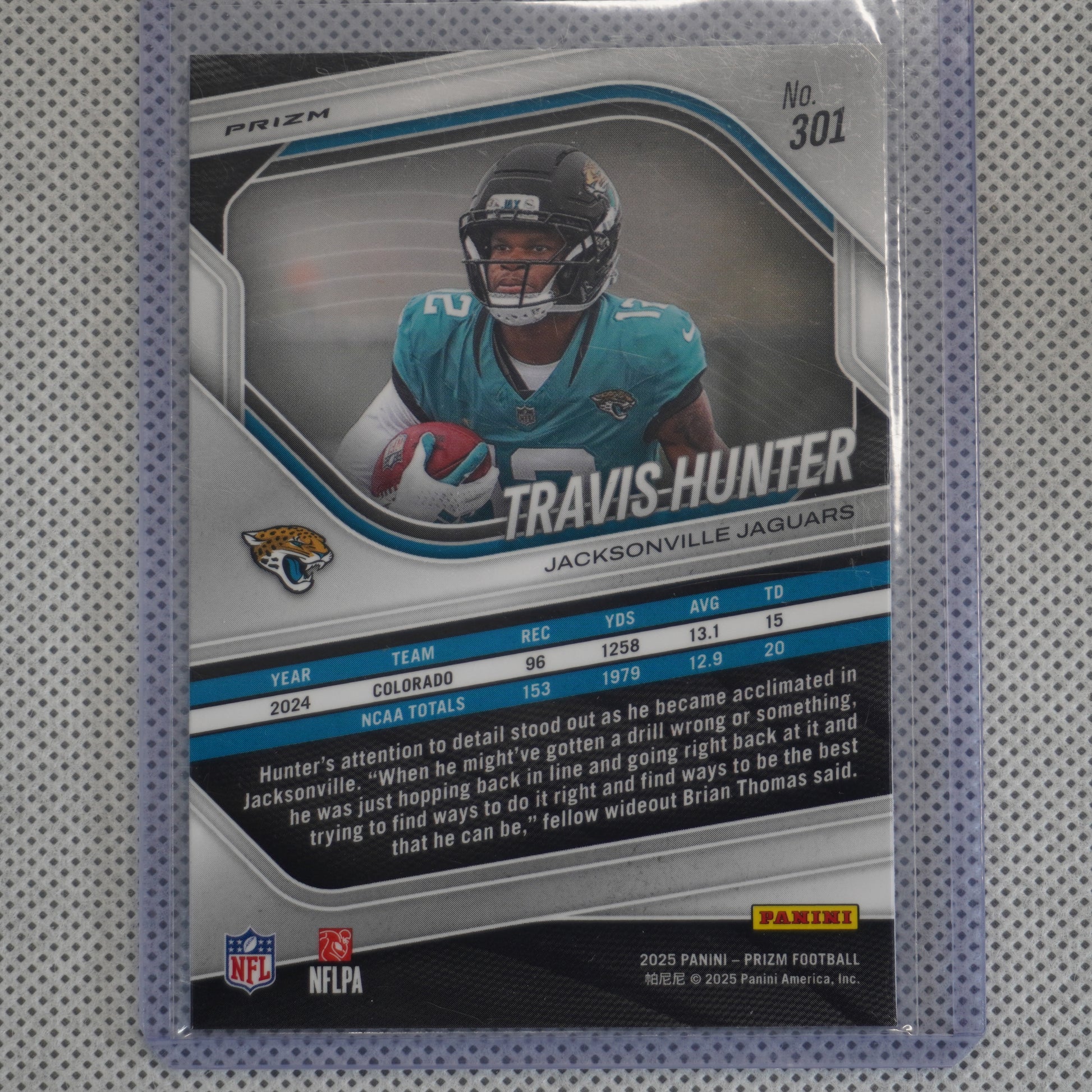 2025 Panini Prizm #301 Travis Hunter Lazer Jacksonville Jaguars
