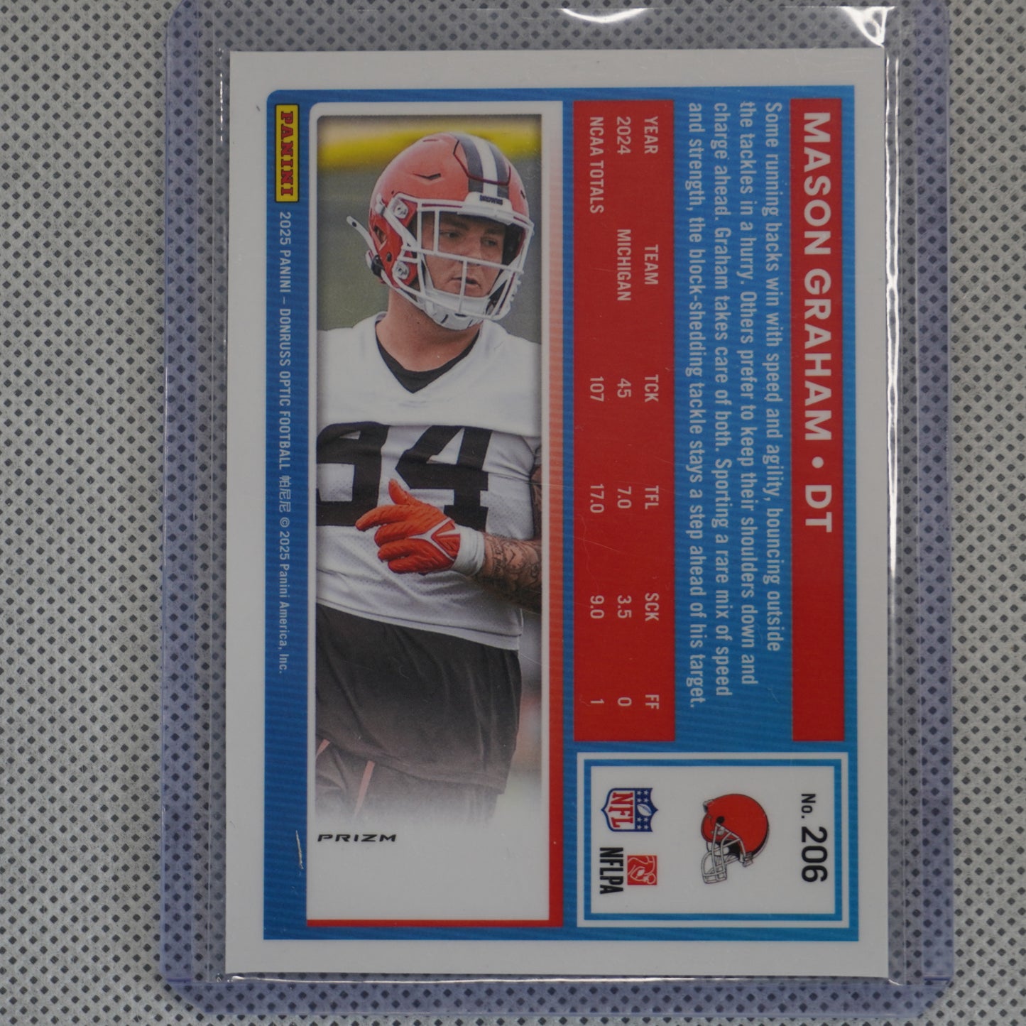 2025 Donruss Optic #206 Mason Graham Holo Cleveland Browns RC