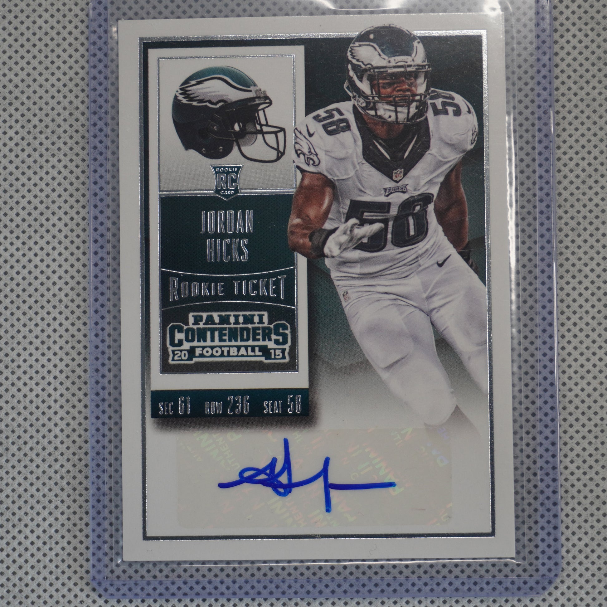 2015 Panini Contenders #286 Jordan Hicks Philadelphia Eagles RC,AU
