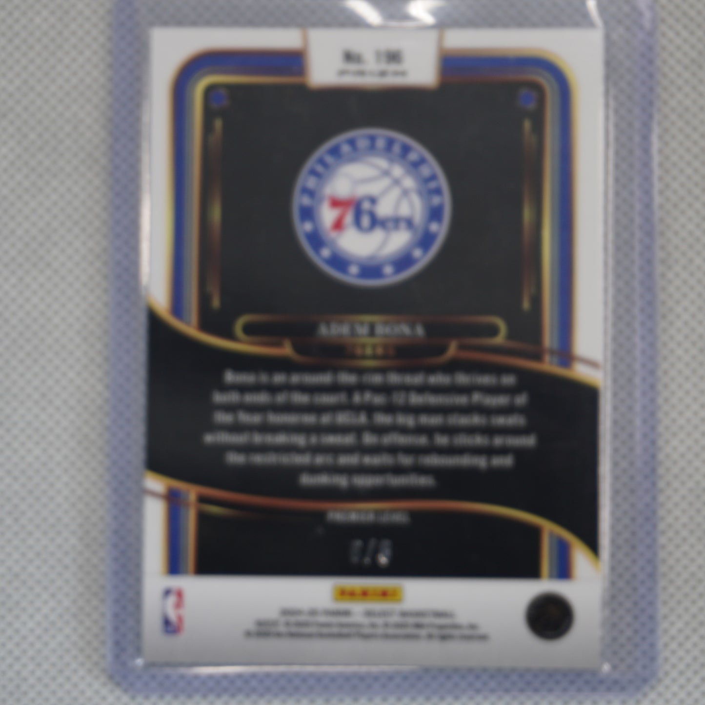 2024-25 Panini Select #196 Adem Bona Dragon Scale Prizm #/8 Philadelphia 76ers SN,RC