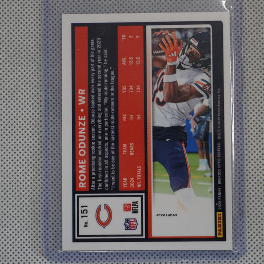 2025 Donruss Optic #151 Rome Odunze Holo Chicago Bears
