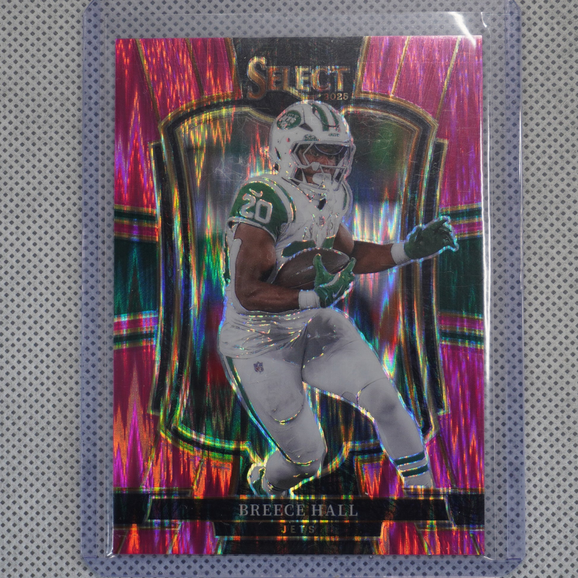 2025 Panini Select #175 Breece Hall Pink Prizm Shock New York Jets