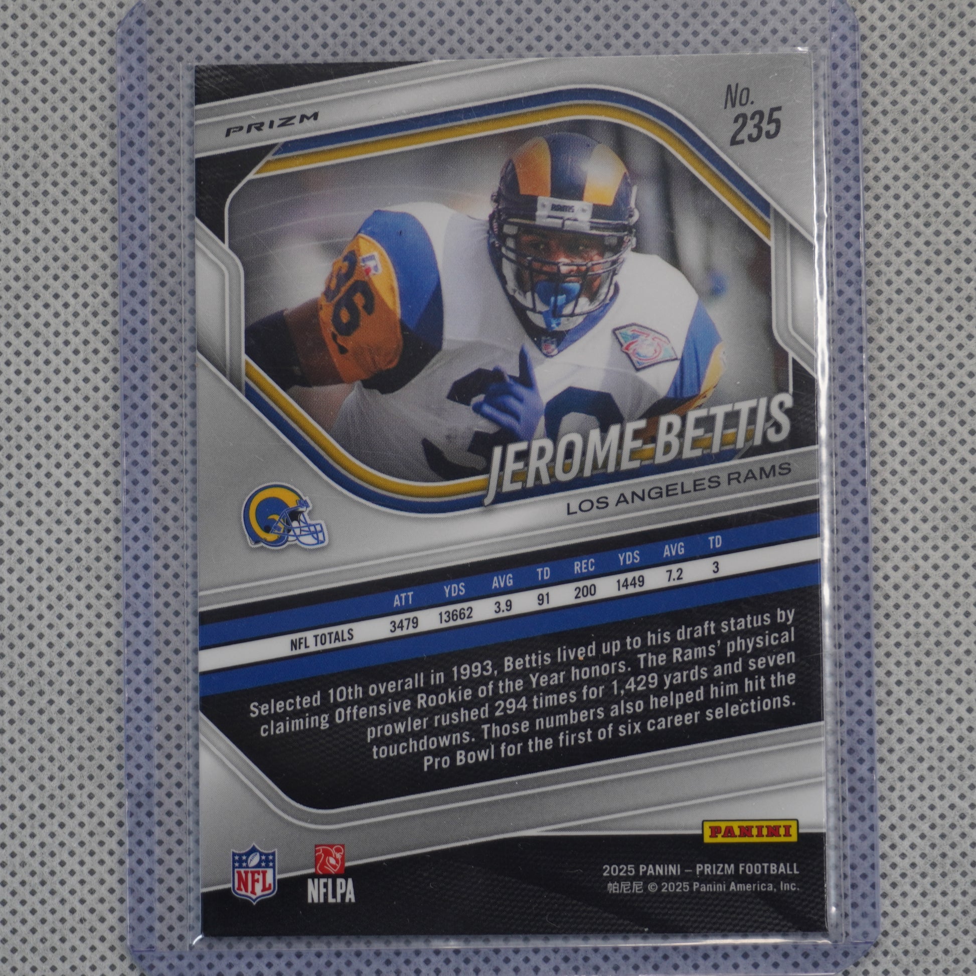 2025 Panini Prizm #235 Jerome Bettis Lazer Los Angeles Rams