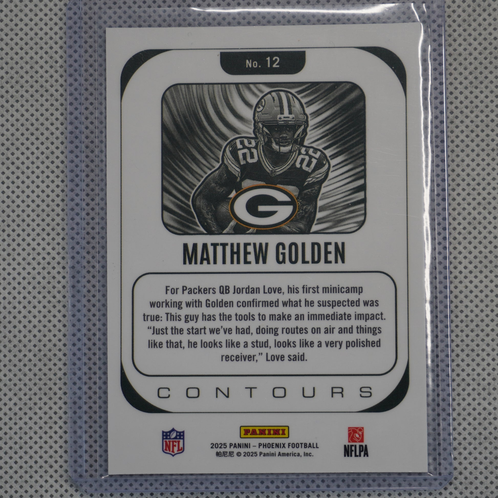 2025 Panini Phoenix #12 Matthew Golden Contours Green Bay Packers