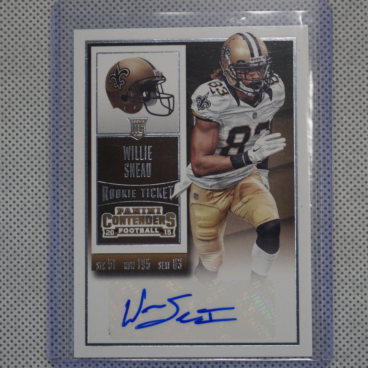 2015 Panini Contenders #288 Willie Snead New Orleans Saints RC,AU