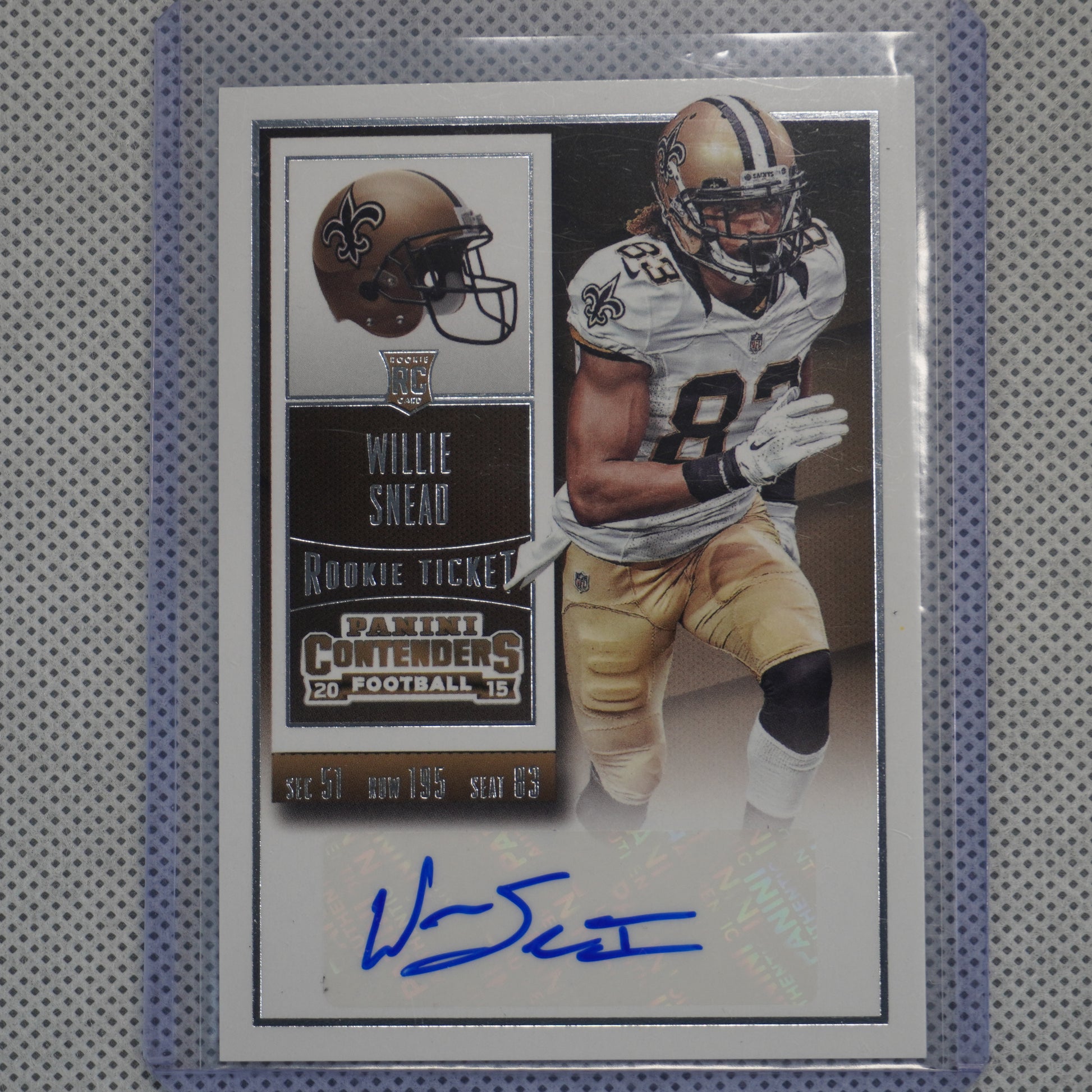 2015 Panini Contenders #288 Willie Snead New Orleans Saints RC,AU