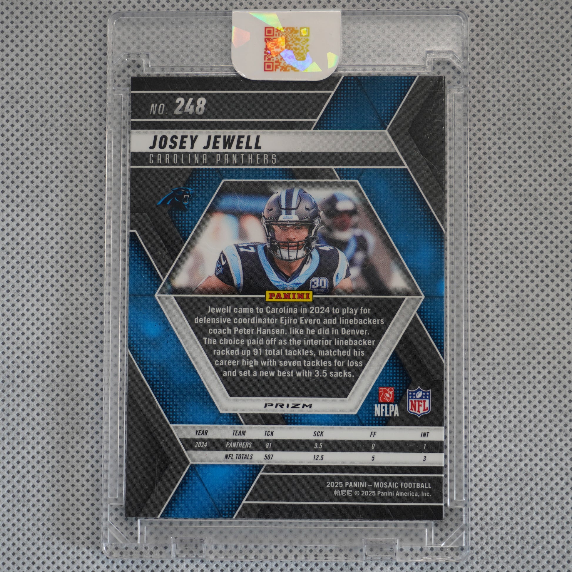 2025 Panini Mosaic #248 Josey Jewell Mosaic Genesis SSP Carolina Panthers