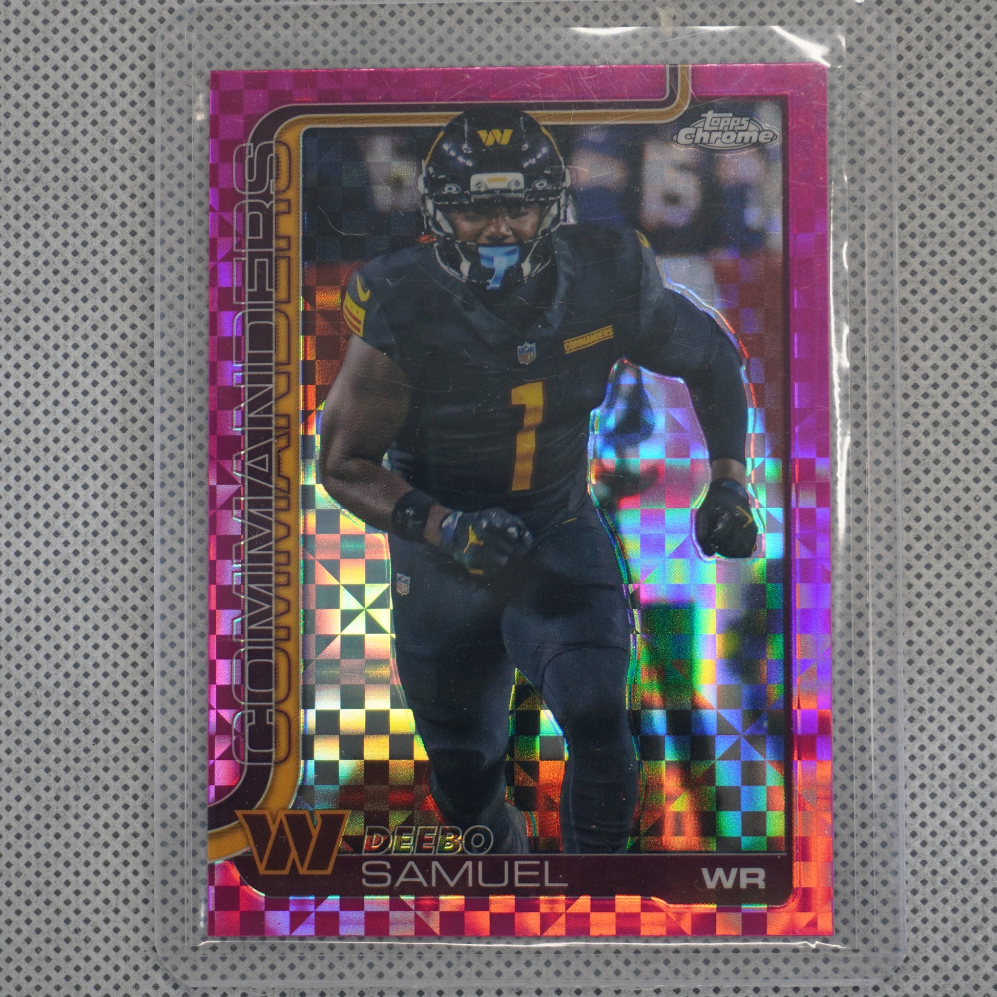 2025 Topps Chrome #294 Deebo Samuel Hot Pink X-Fractor Washington Commanders