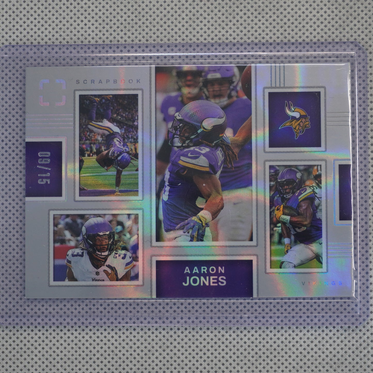 2025 Panini Photogenic #16 Aaron Jones Scrapbook Silver #/15 Minnesota Vikings SN