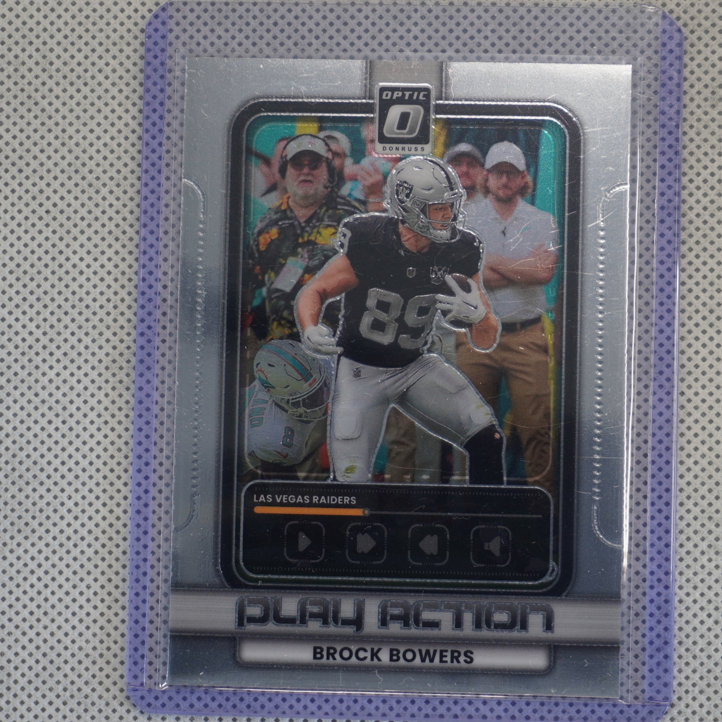 2025 Donruss Optic #7 Brock Bowers Play Action Las Vegas Raiders