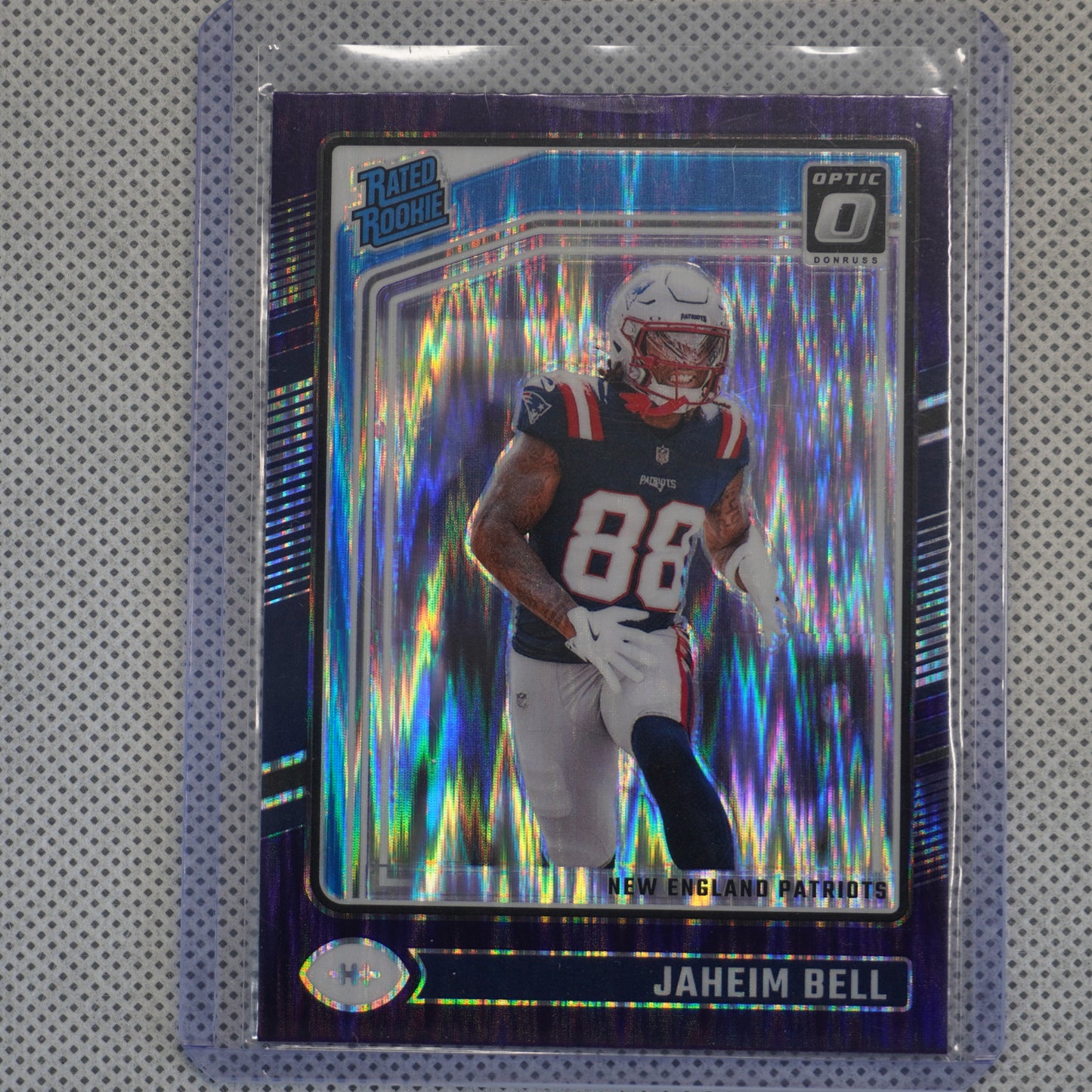 2024 Donruss Optic #238 Jaheim Bell Purple Shock New England Patriots