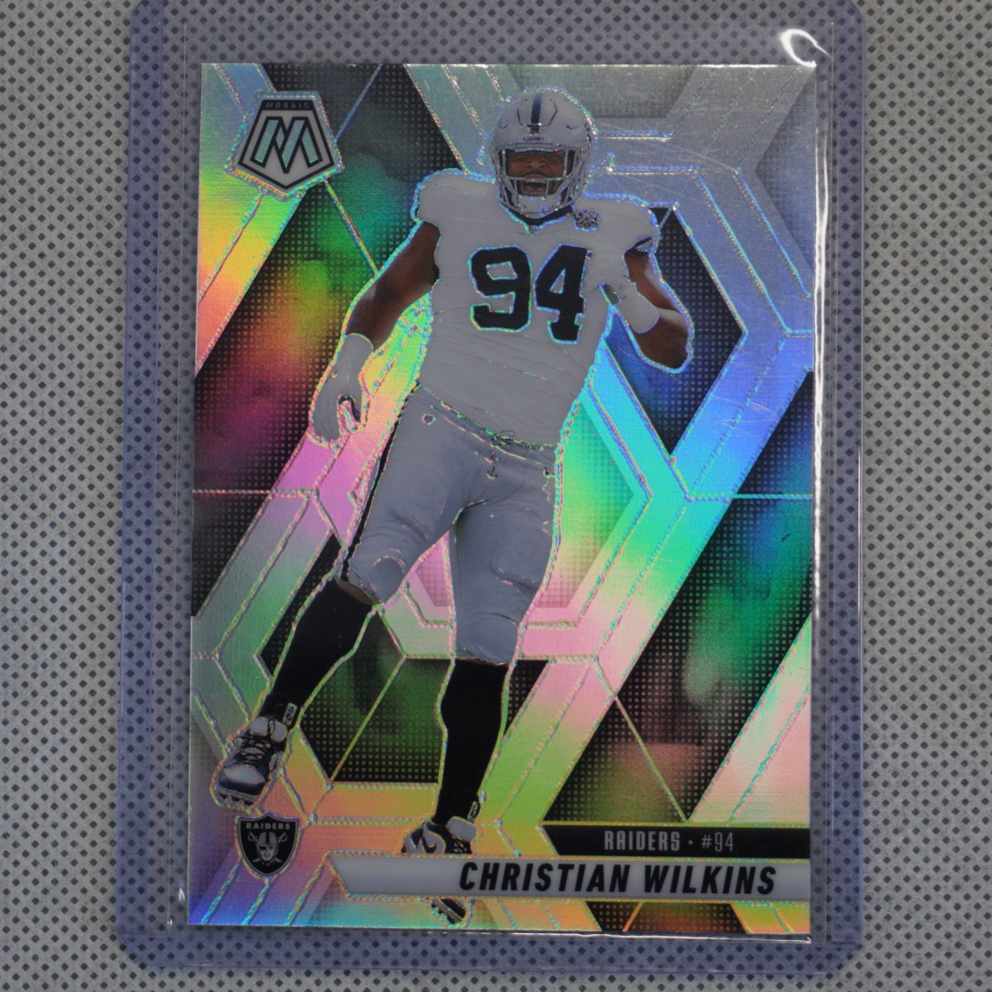 2025 Panini Mosaic #170 Christian Wilkins Silver Las Vegas Raiders