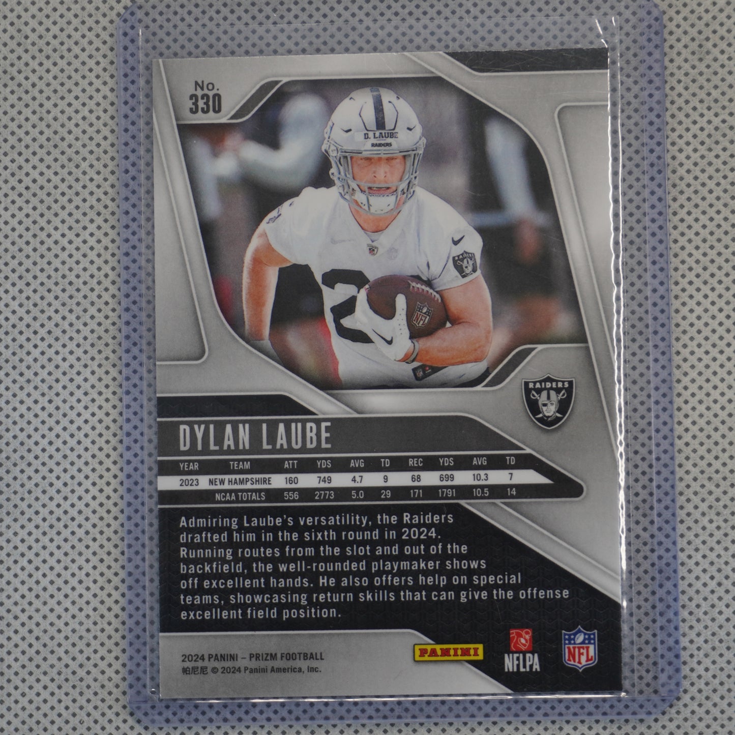 2024 Panini Prizm #330 Dylan Laube Las Vegas Raiders RC