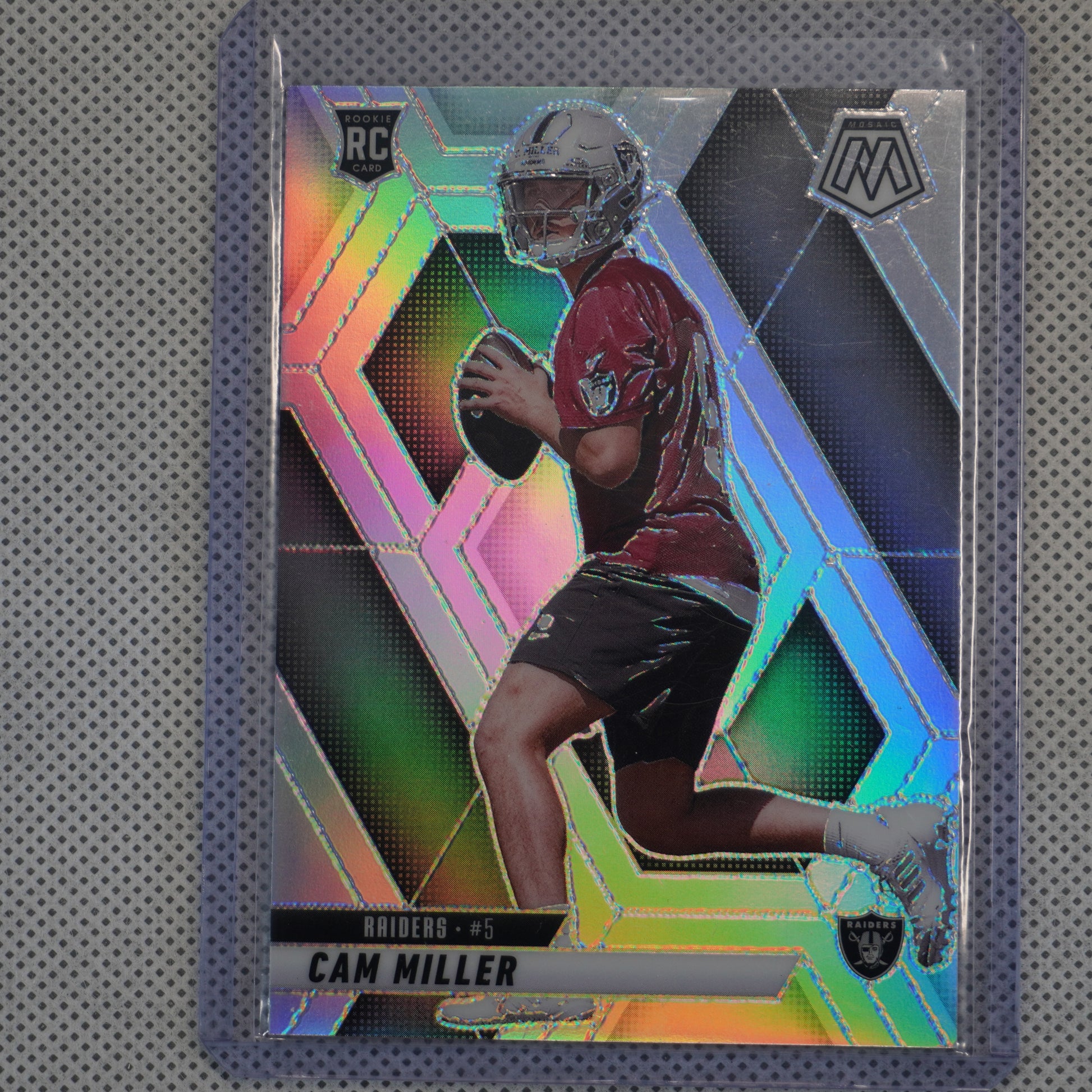2025 Panini Mosaic #342 Cam Miller Silver Las Vegas Raiders RC
