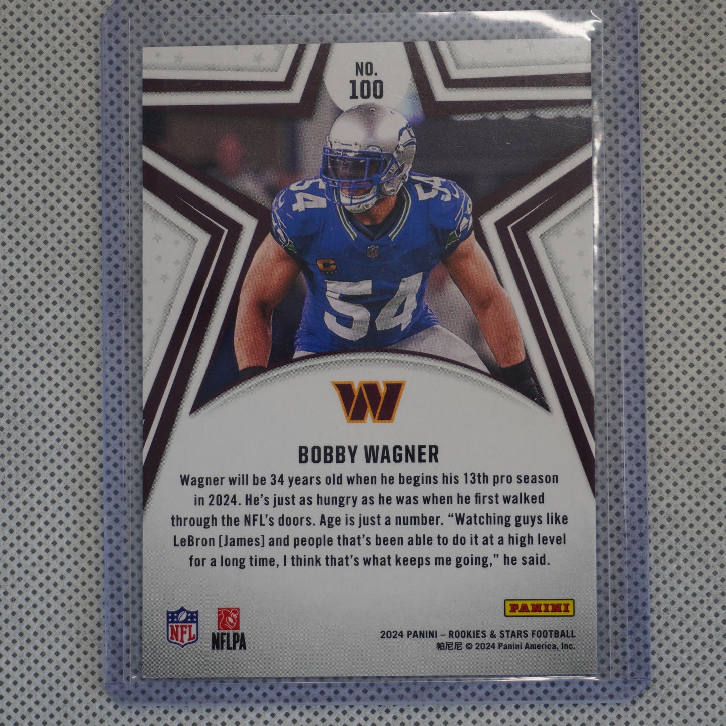 2024 Panini Rookies & Stars #100 Bobby Wagner Purple #/299 Washington Commanders SN