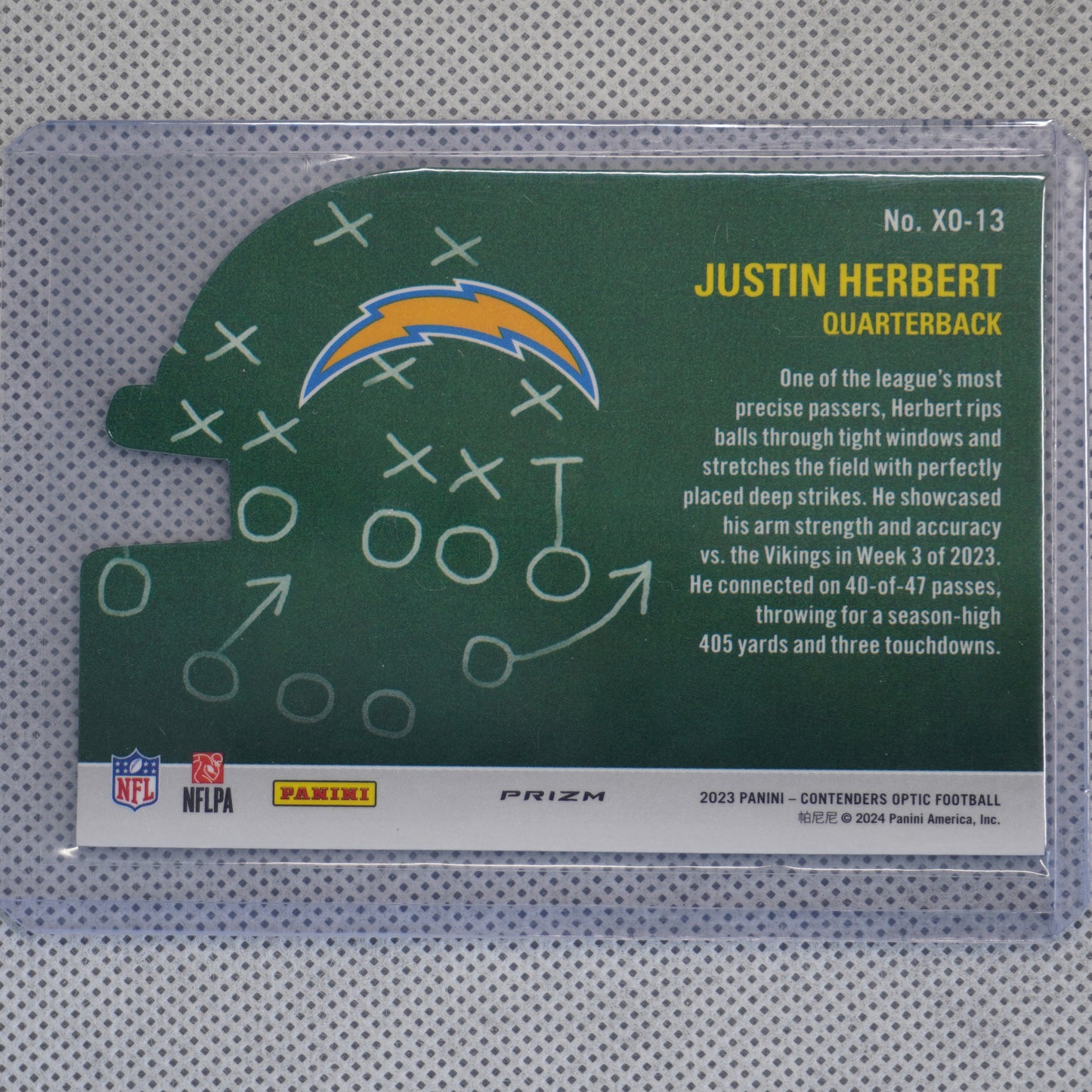 2023 Panini Contenders Optic #XO-13 Justin Herbert X's and O's Los Angeles Chargers