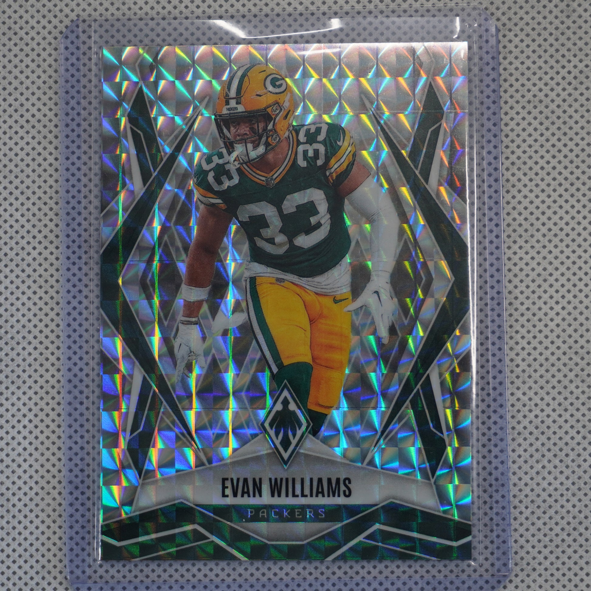 2025 Panini Phoenix #133 Evan Williams Silver Pyramids Prizm Green Bay Packers