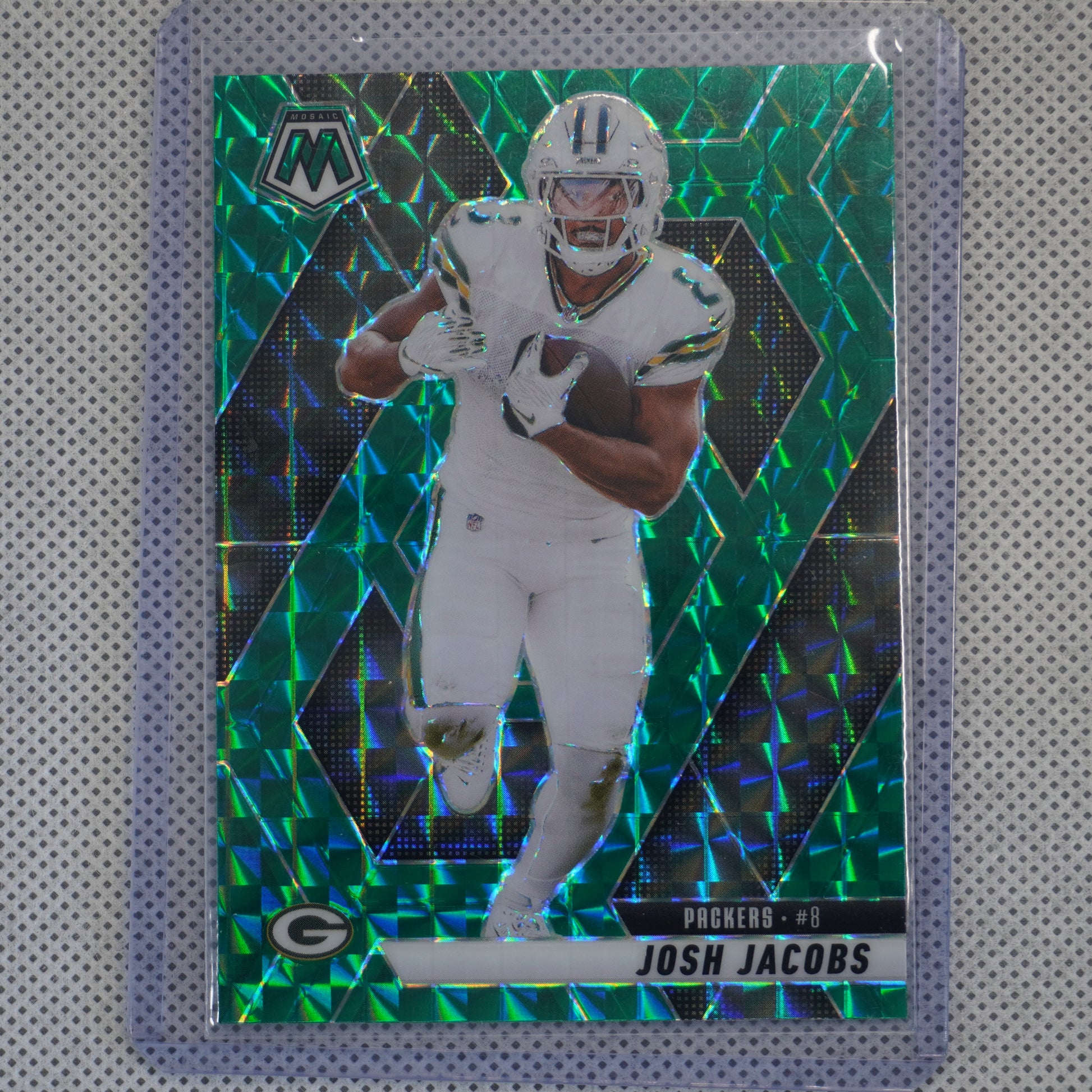 2025 Panini Mosaic #156 Josh Jacobs Mosaic Green Green Bay Packers