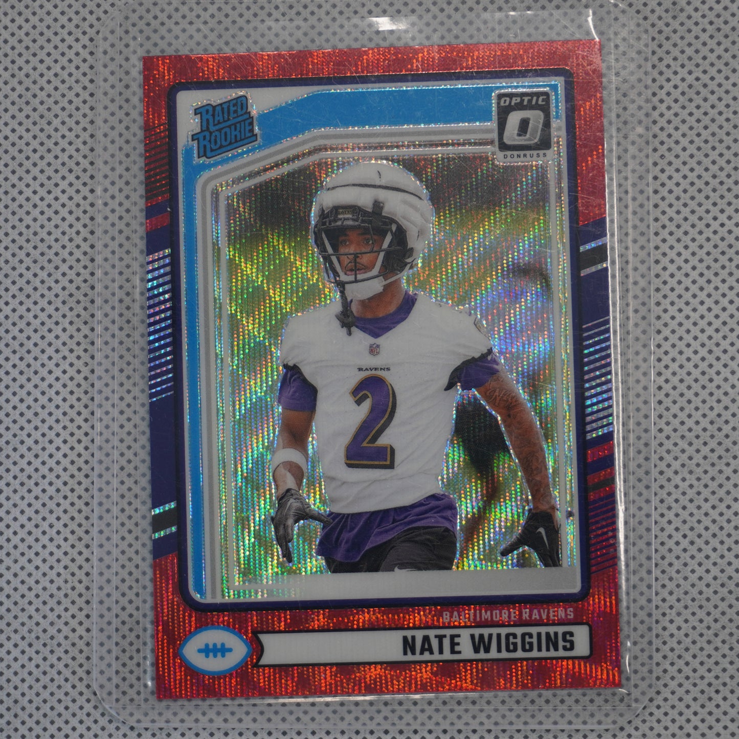 2024 Donruss #391 Nate Wiggins Optic Rated Rookies Preview Red Wave Baltimore Ravens RC
