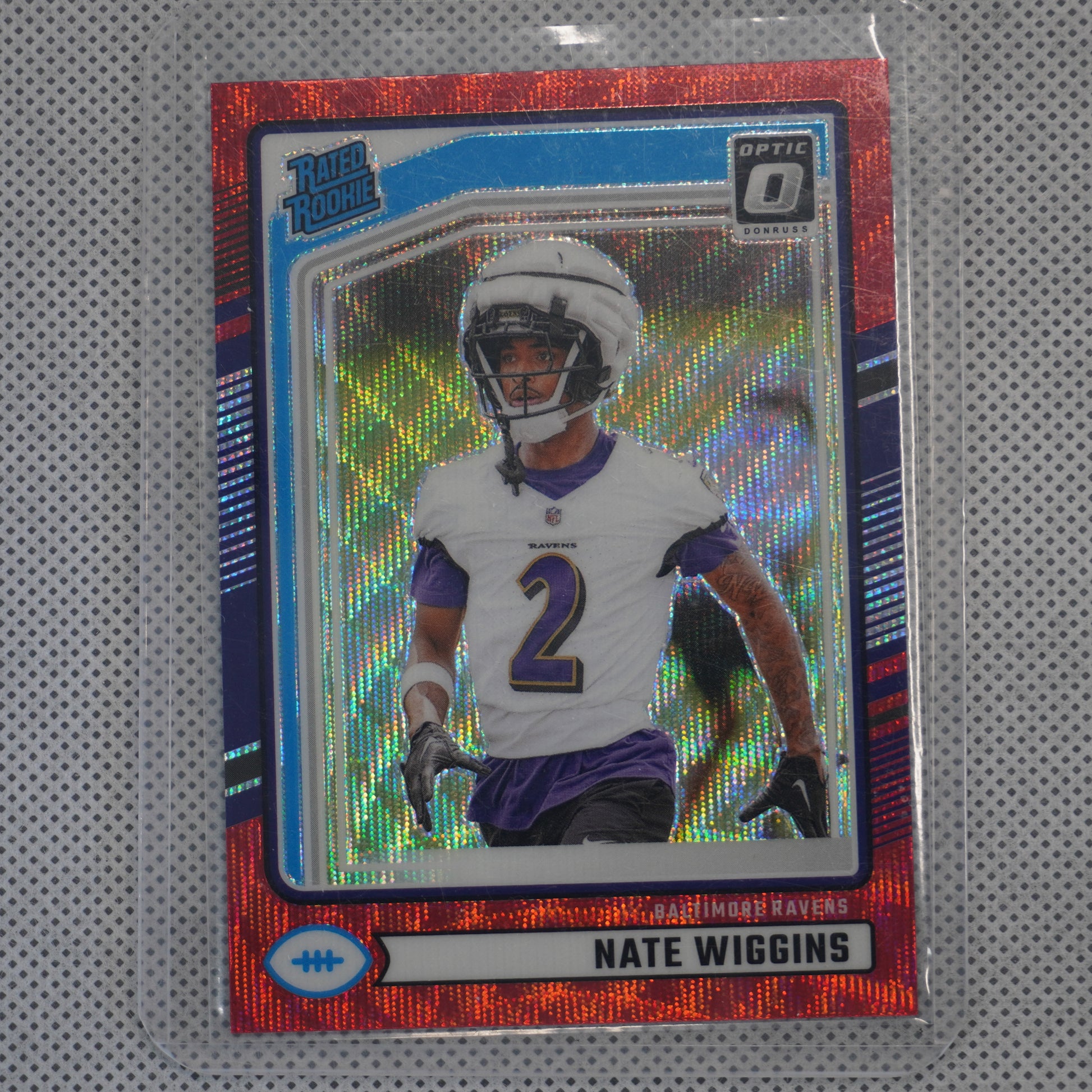 2024 Donruss #391 Nate Wiggins Optic Rated Rookies Preview Red Wave Baltimore Ravens RC