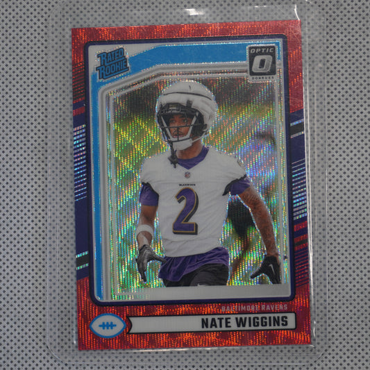 2024 Donruss #391 Nate Wiggins Optic Rated Rookies Preview Red Wave Baltimore Ravens RC
