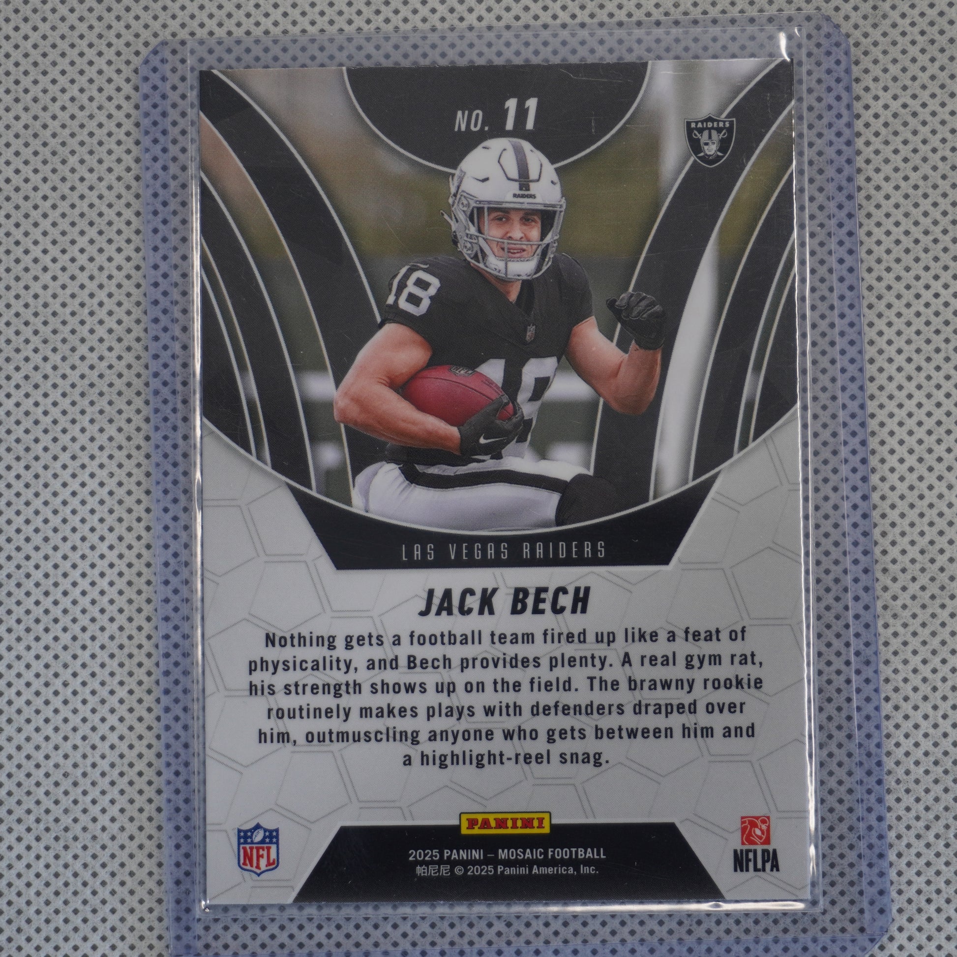 2025 Panini Mosaic #11 Jack Bech Elevate Las Vegas Raiders