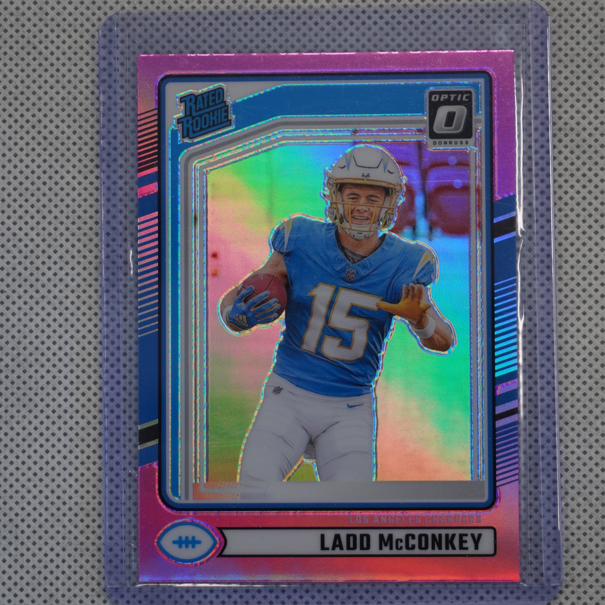 2024 Donruss #328 Ladd McConkey Optic Rated Rookies Preview Red Wave Los Angeles Chargers RC