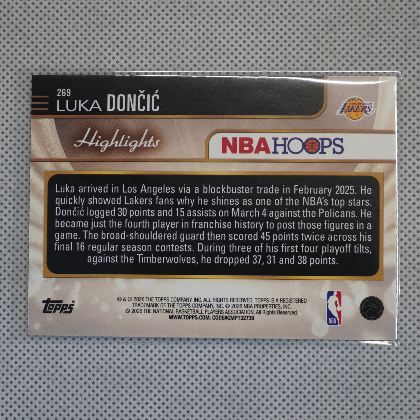 2025-26 Hoops #269 Luka Dončić Rainbow Los Angeles Lakers