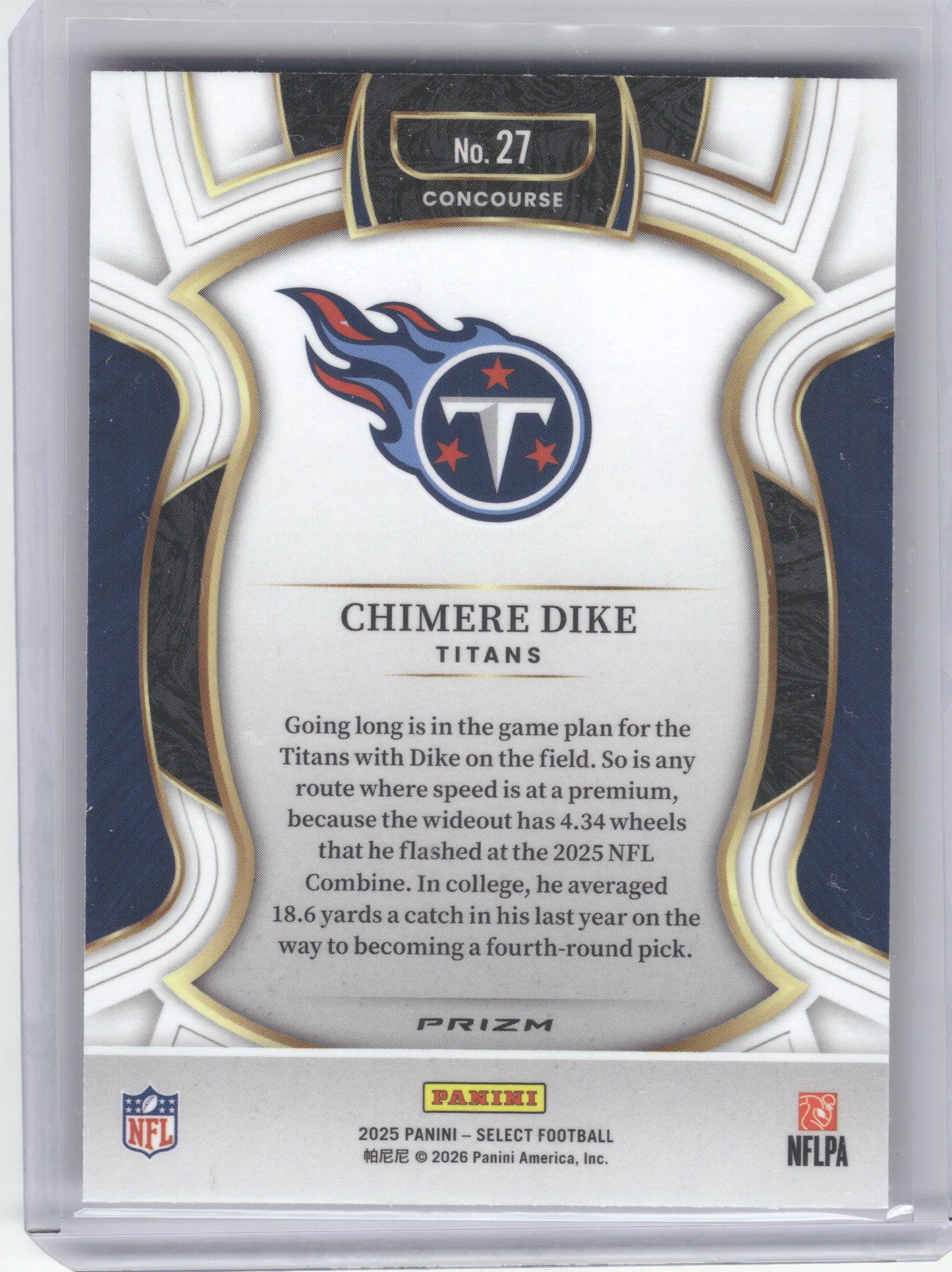 2025 Panini Select #27 Chimere Dike Pink Prizm Shock Tennessee Titans