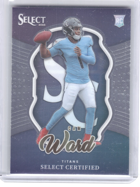 2025 Panini Select #2 Cam Ward Select Certified Rookies Tennessee Titans