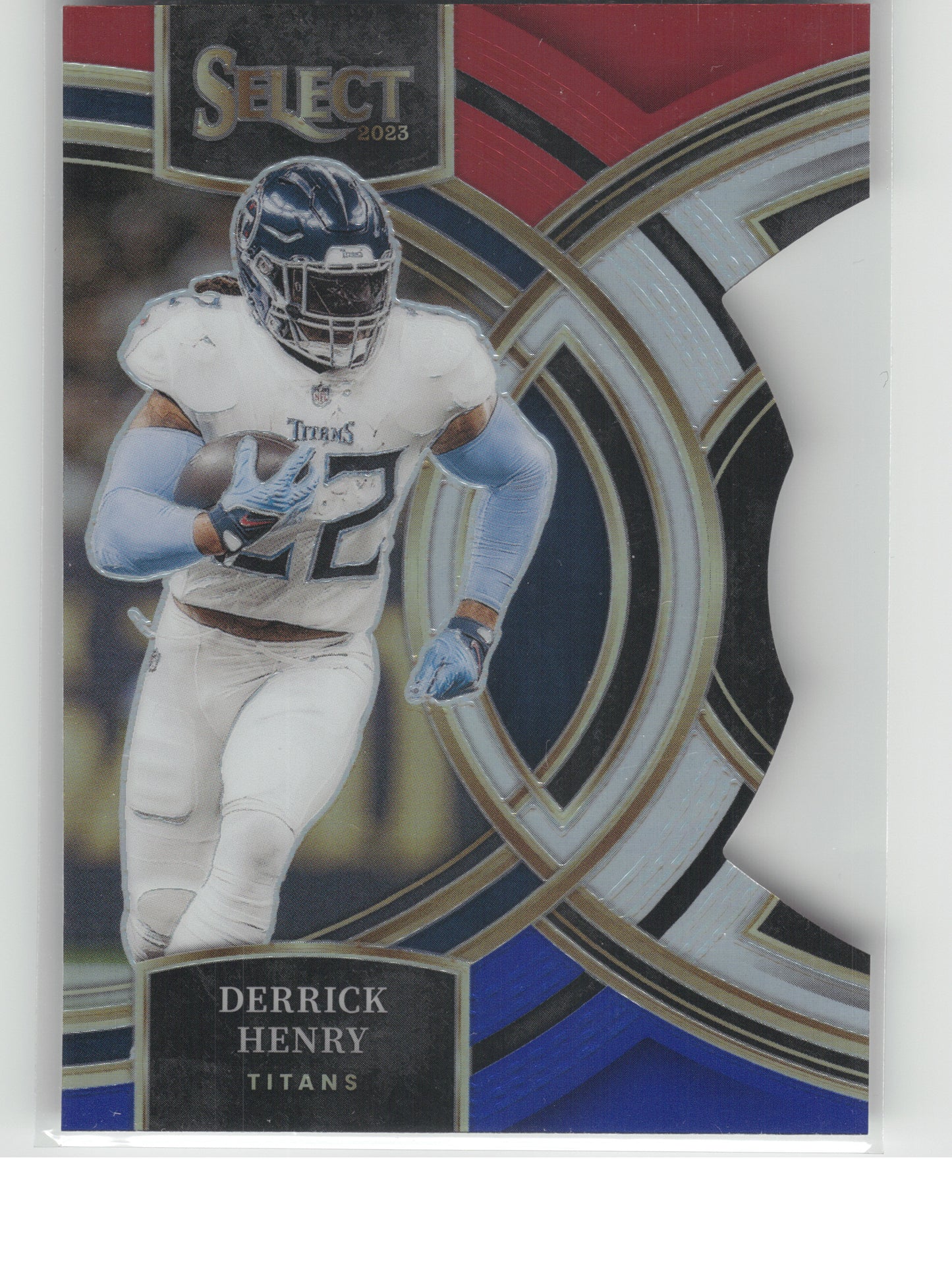 2023 Panini Select #156 Derrick Henry Red and Blue Prizms Die Cuts Tennessee Titans