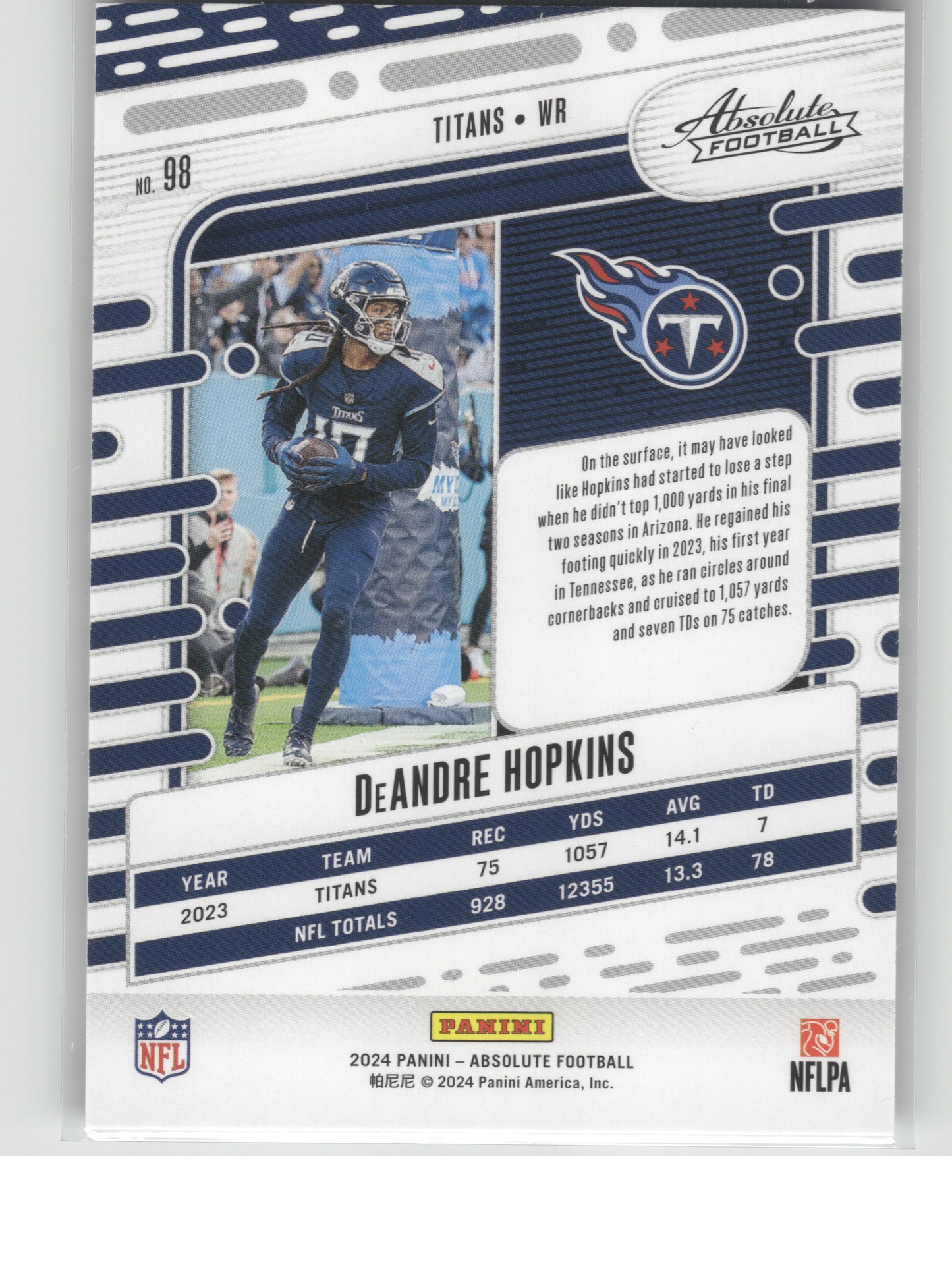 2024 Panini Absolute #98 DeAndre Hopkins Retail Tennessee Titans
