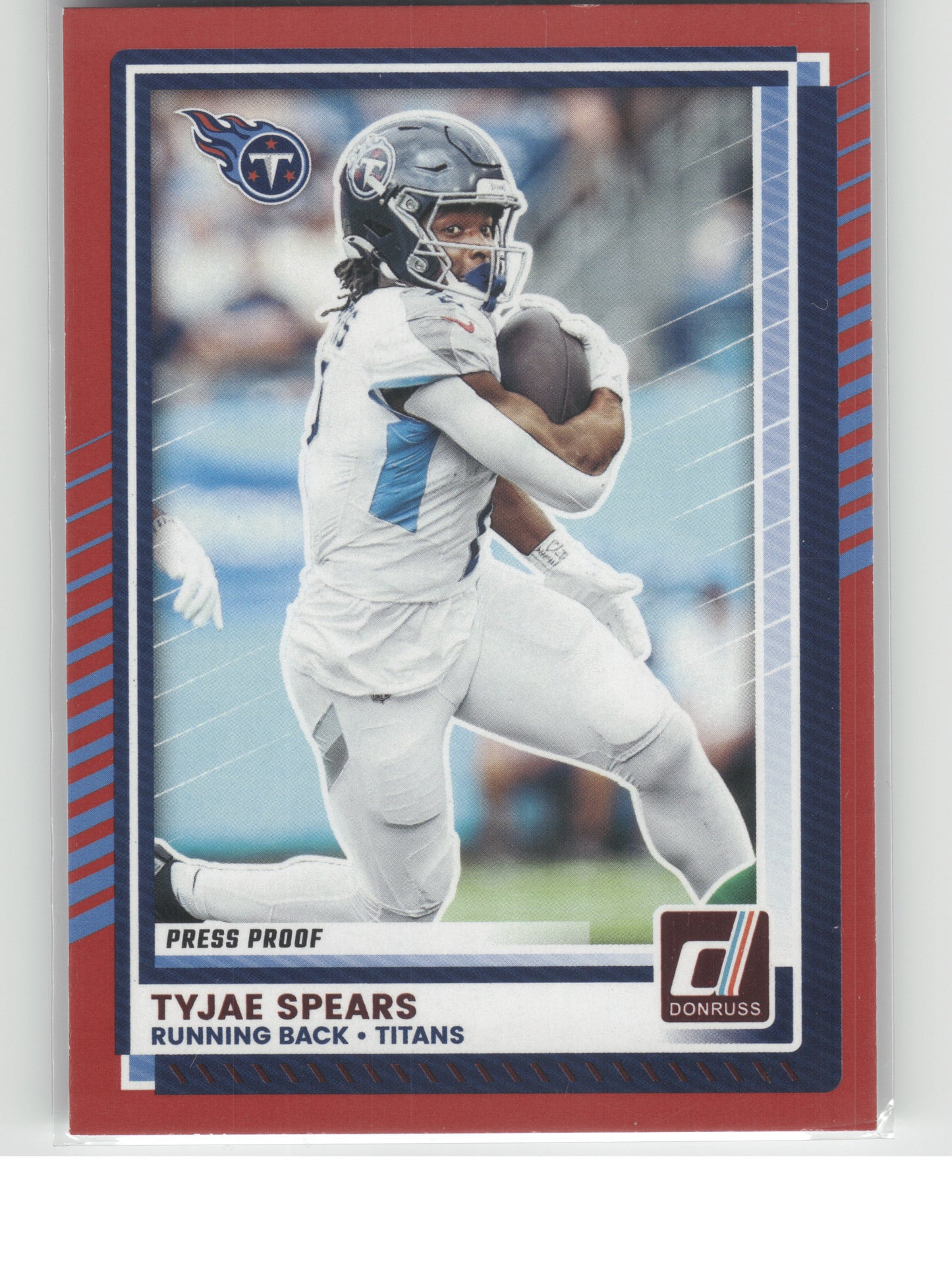 2025 Donruss #256 Tyjae Spears Press Proofs Red Tennessee Titans