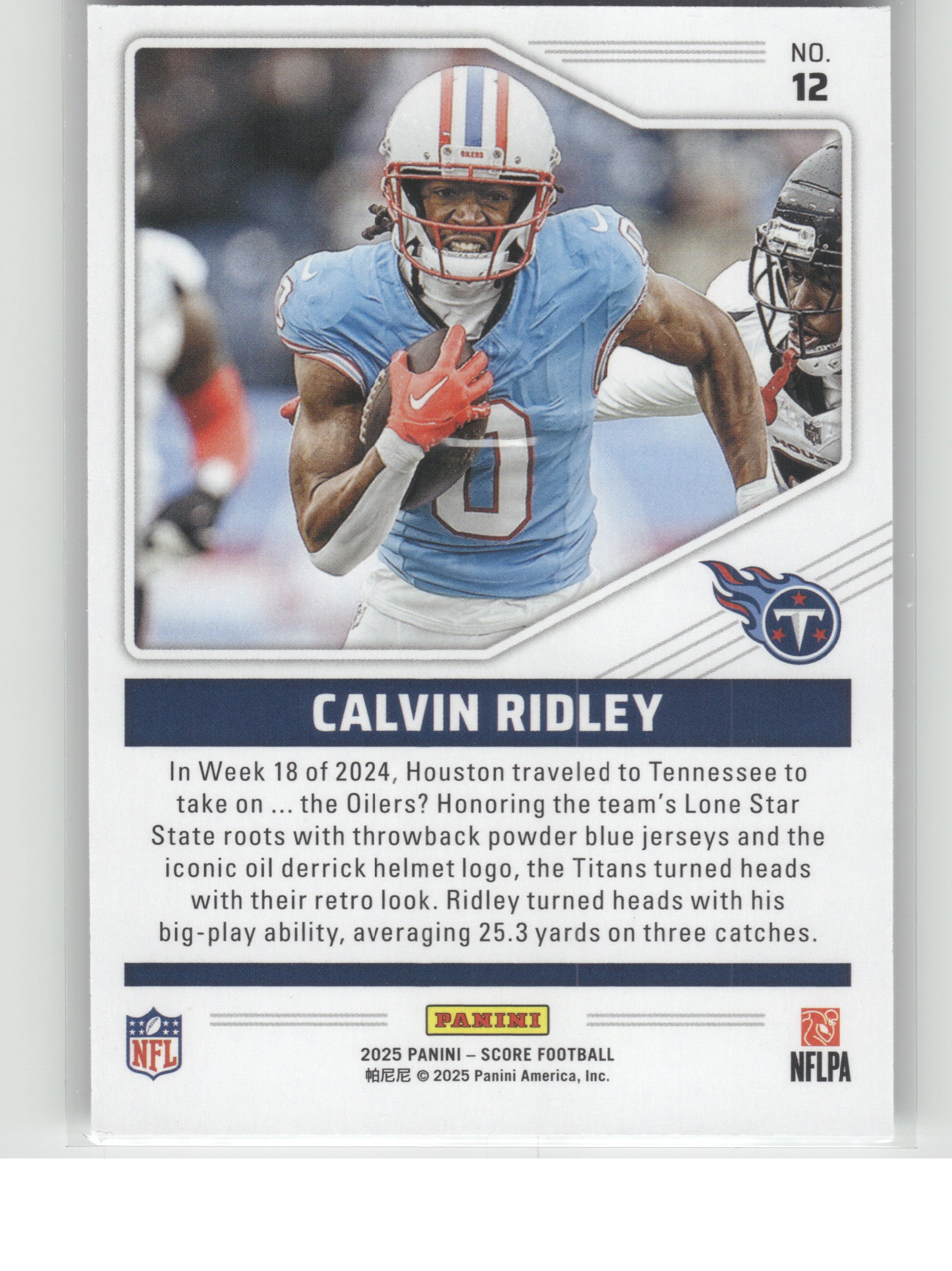 2025 Score #12 Calvin Ridley Throwbacks Tennessee Titans