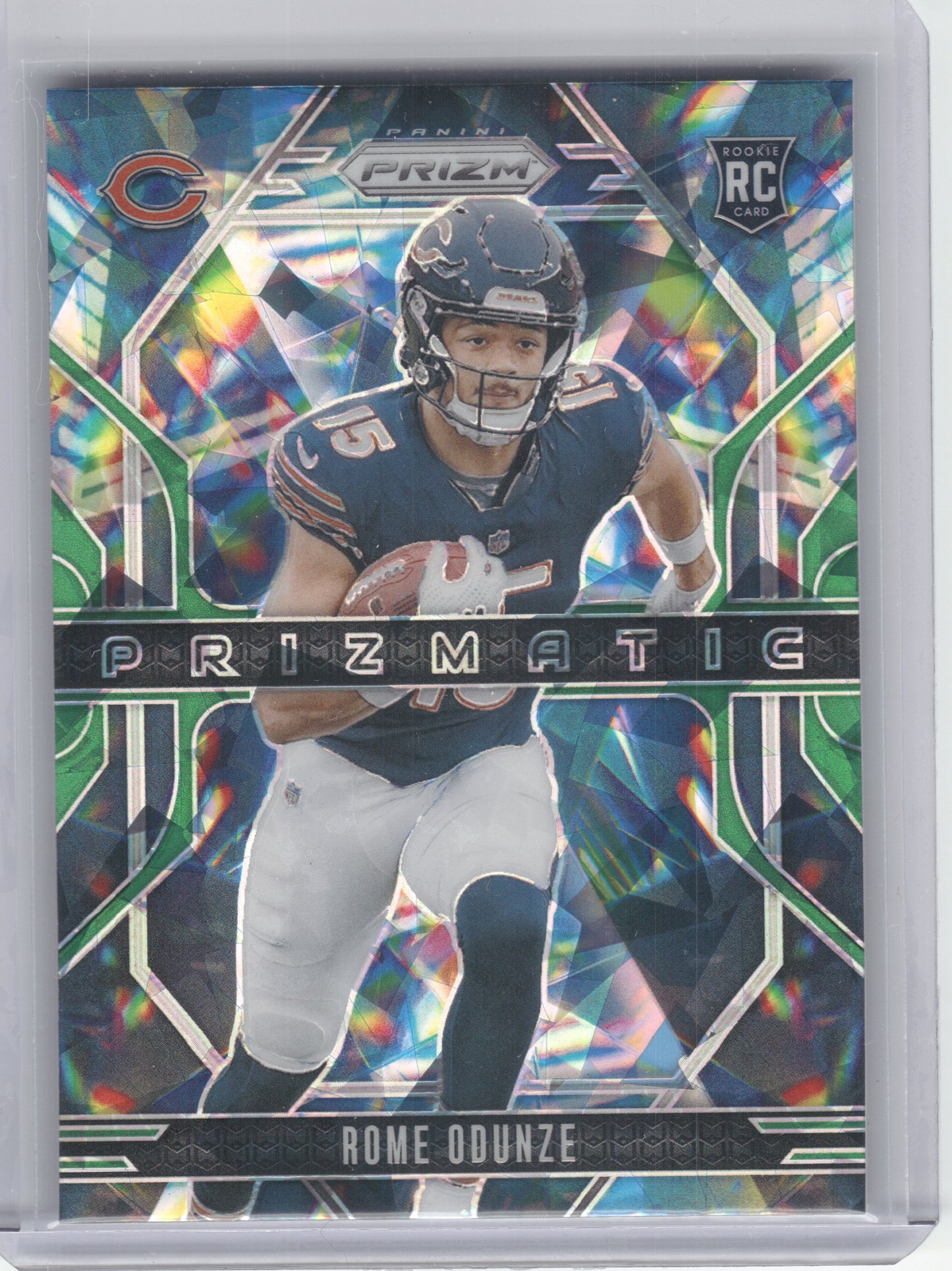2024 Panini Prizm #9 Rome Odunze Prizmatic Green Ice Prizm Chicago Bears