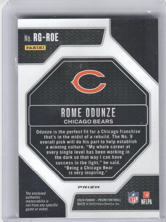 2024 Panini Prizm #RG-ROE Rome Odunze Rookie Gear Chicago Bears MEM