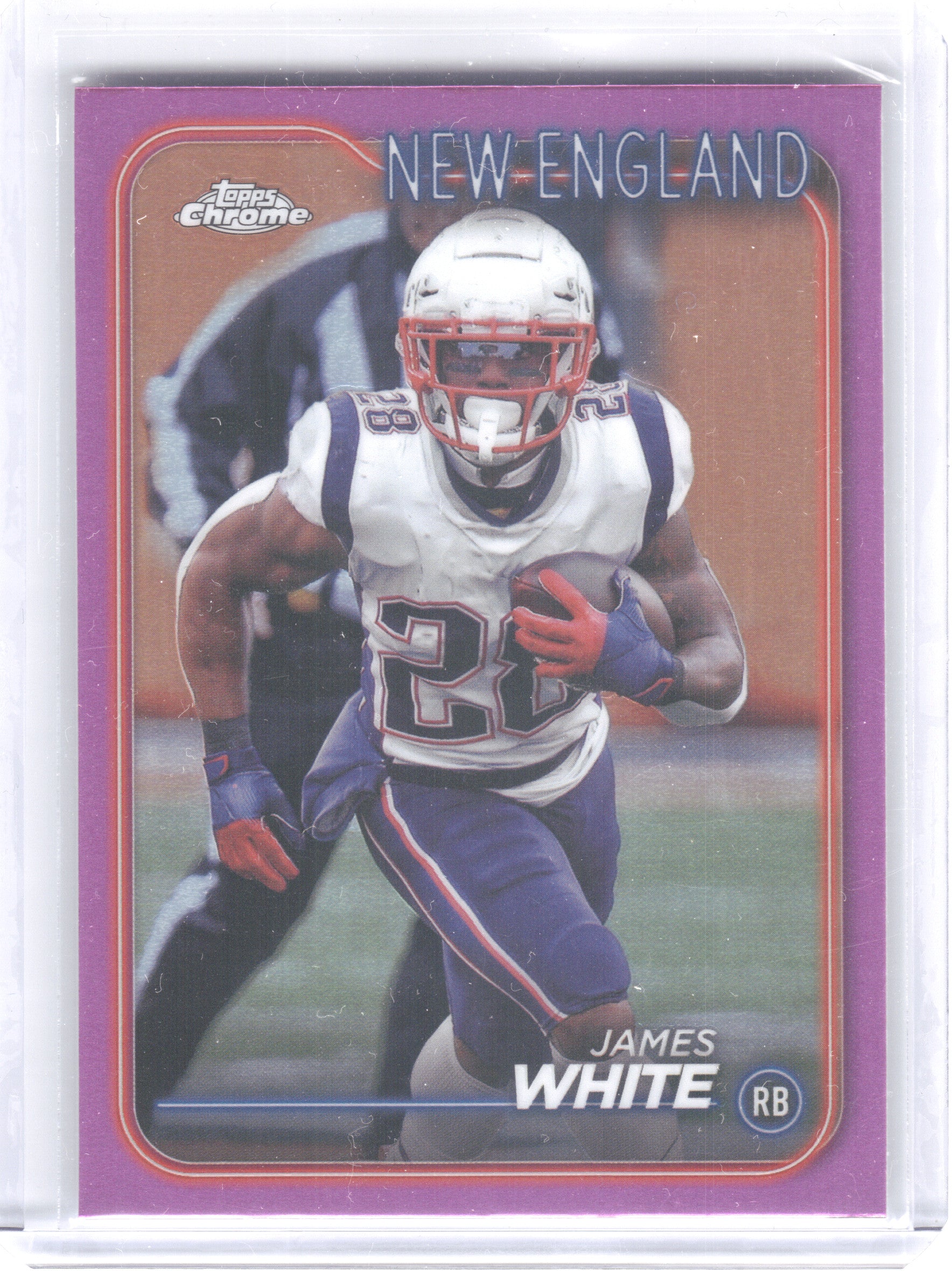 2024 Topps Chrome #127 James White Pink Refractor New England Patriots