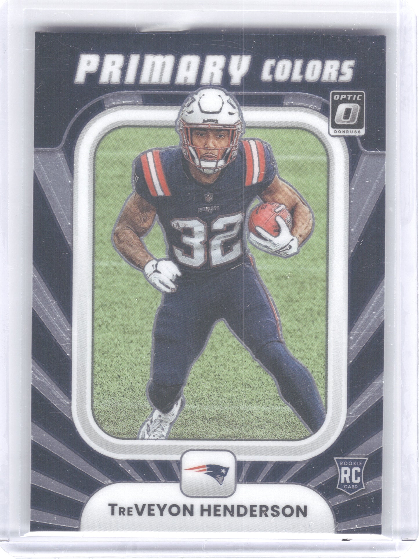 2025 Donruss Optic #20 TreVeyon Henderson Rookie Primary Colors New England Patriots
