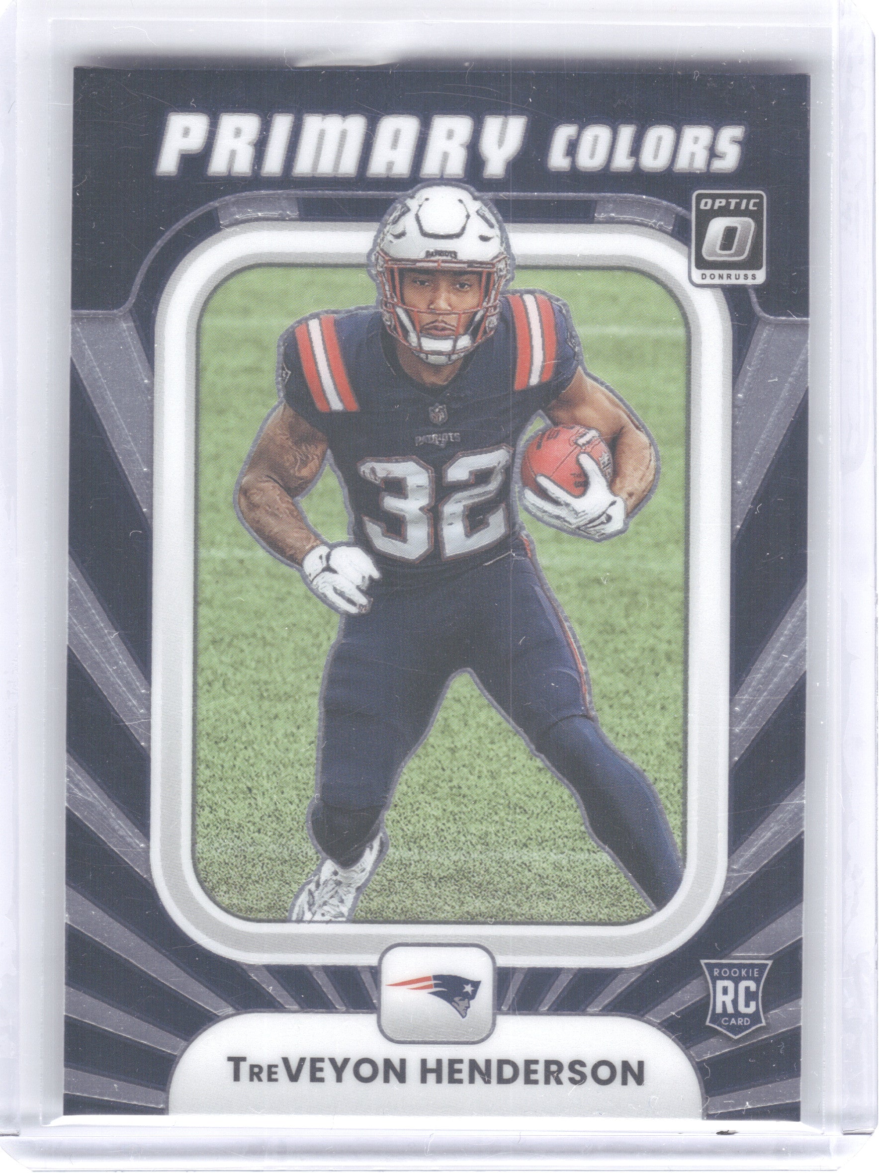 2025 Donruss Optic #20 TreVeyon Henderson Rookie Primary Colors New England Patriots
